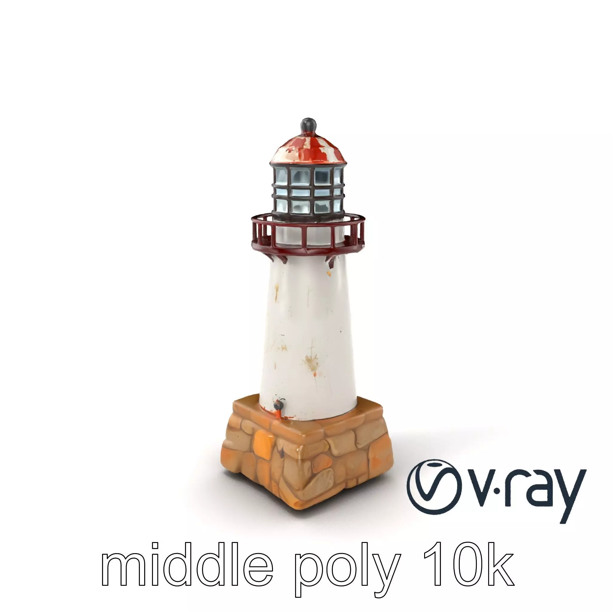 Chipped Lighthouse Sculpture model pack Low-poly 3D model_0