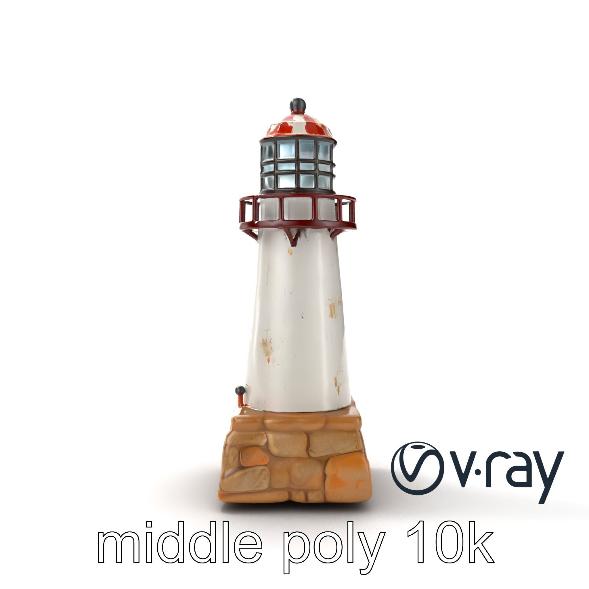 Chipped Lighthouse Sculpture model pack Low-poly 3D model_13