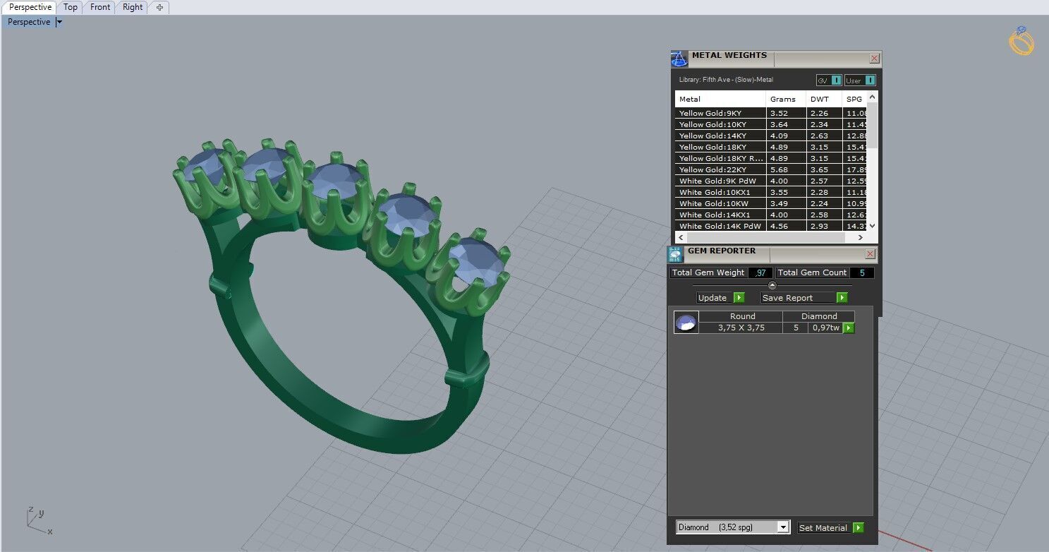 Ring and Earrings set 60337 3D print model_9