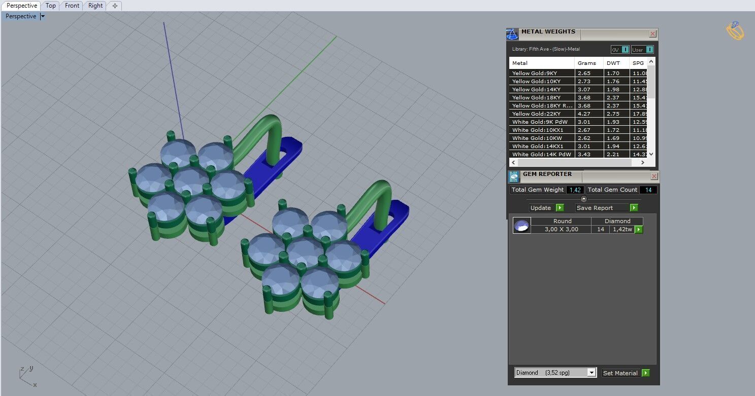 Ring and Earrings set 60337 3D print model_7