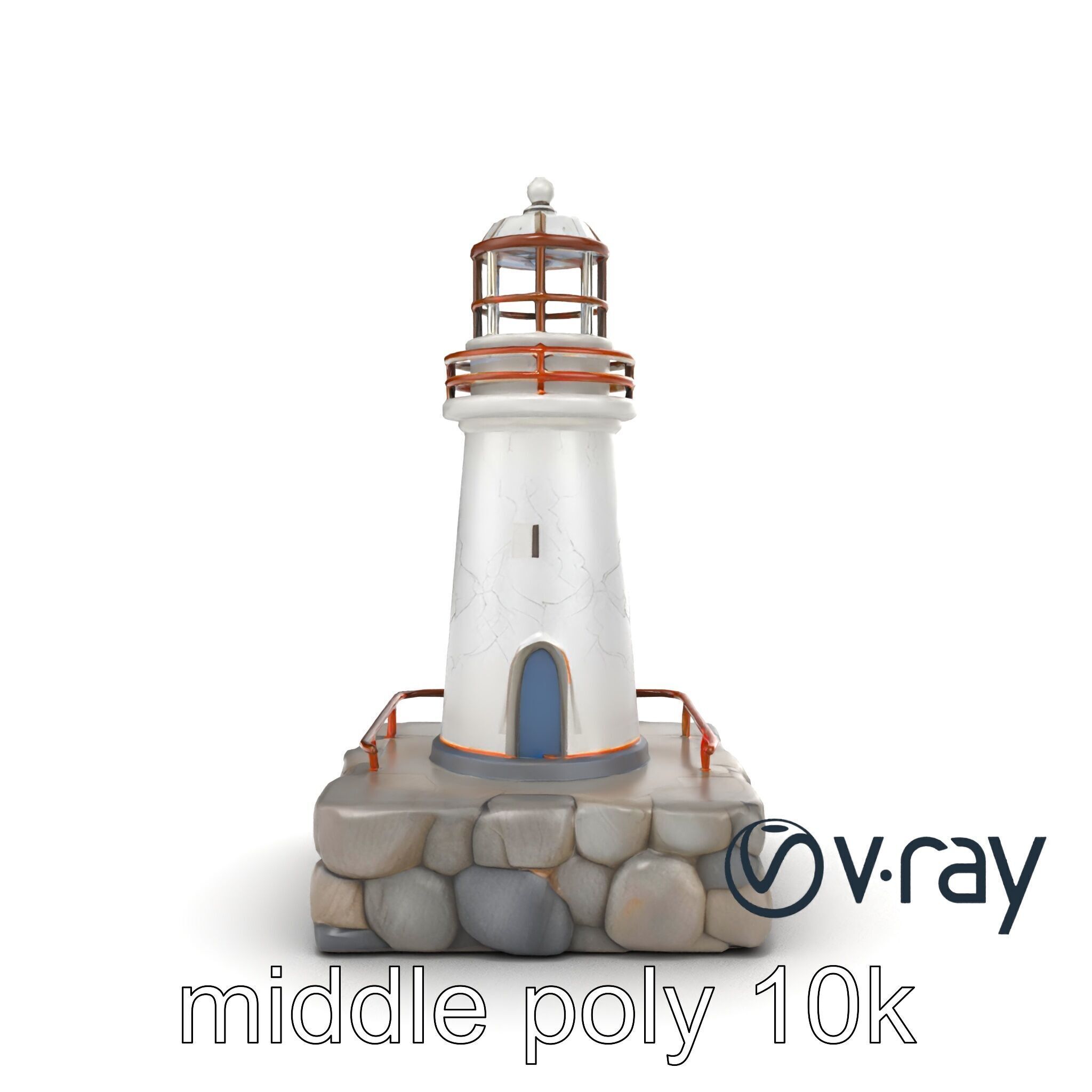 Cracked Lighthouse Coastal Storytelling model pack Low-poly 3D model_15