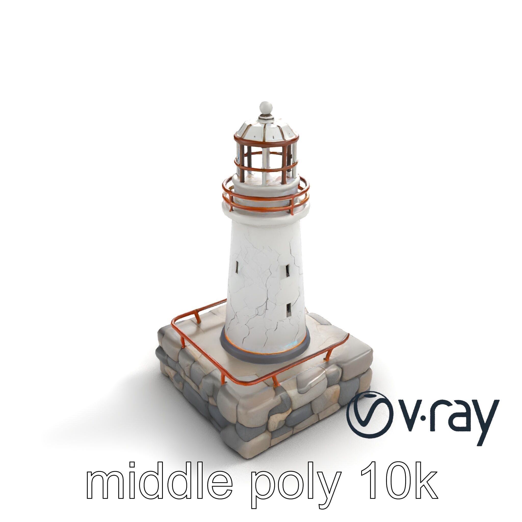 Cracked Lighthouse Coastal Storytelling model pack Low-poly 3D model_7