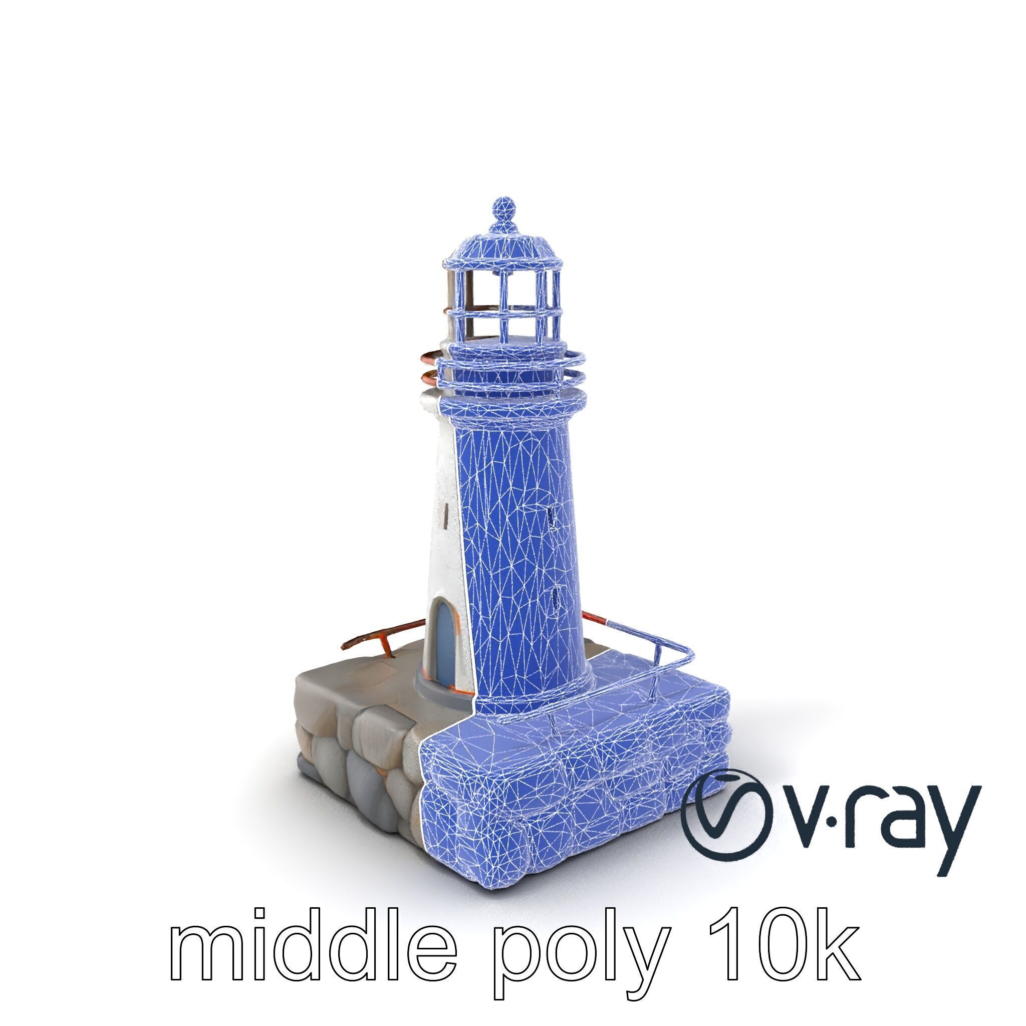 Cracked Lighthouse Coastal Storytelling model pack Low-poly 3D model_4