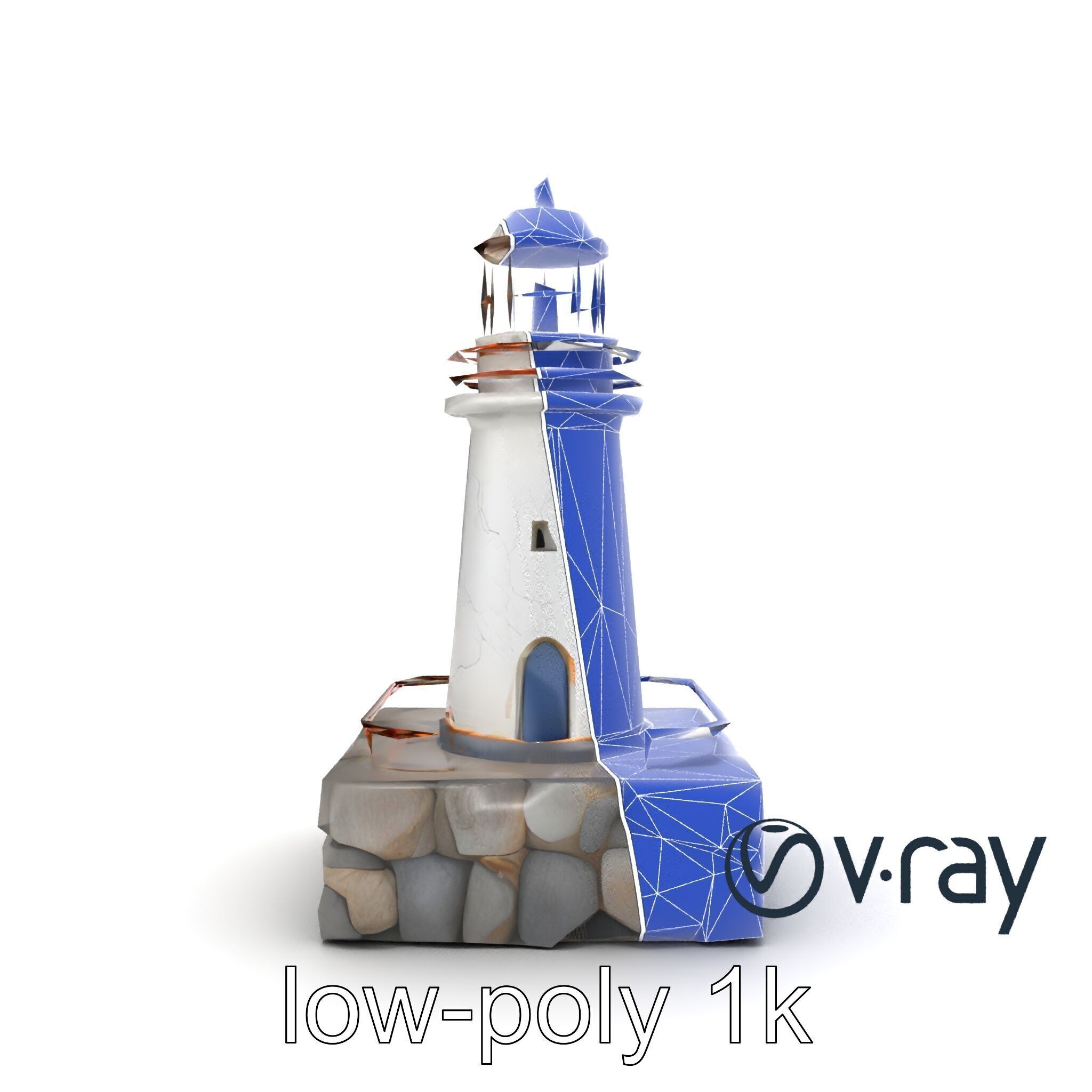 Cracked Lighthouse Coastal Storytelling model pack Low-poly 3D model_11