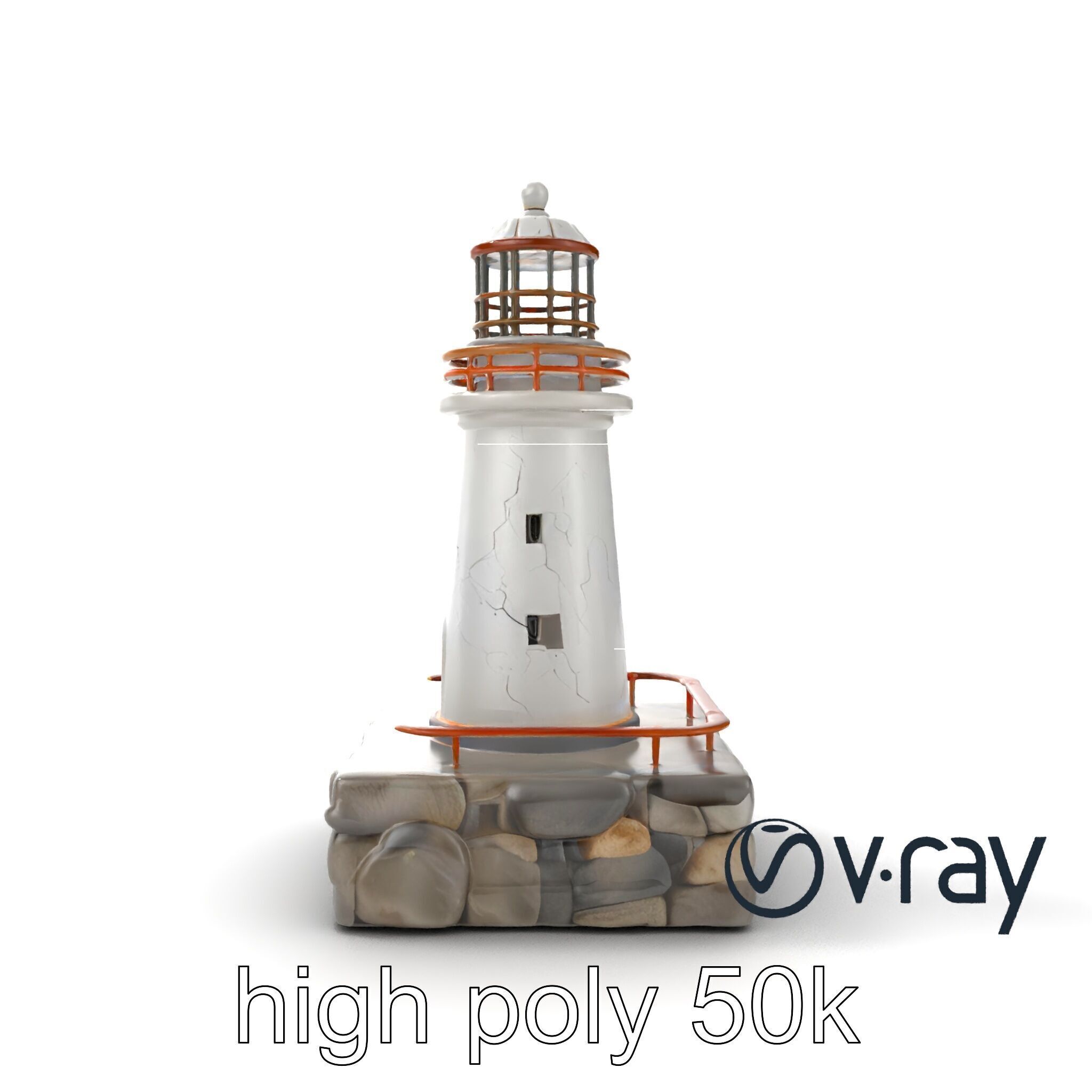 Cracked Lighthouse Coastal Storytelling model pack Low-poly 3D model_21