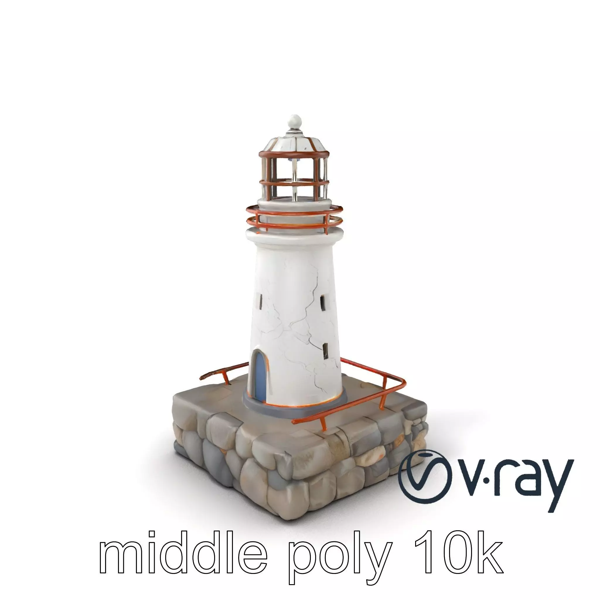 Cracked Lighthouse Coastal Storytelling model pack Low-poly 3D model_0