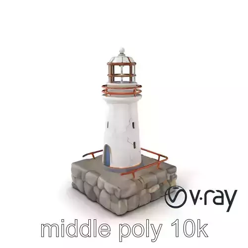 Cracked Lighthouse Coastal Storytelling model pack Low-poly 3D model
