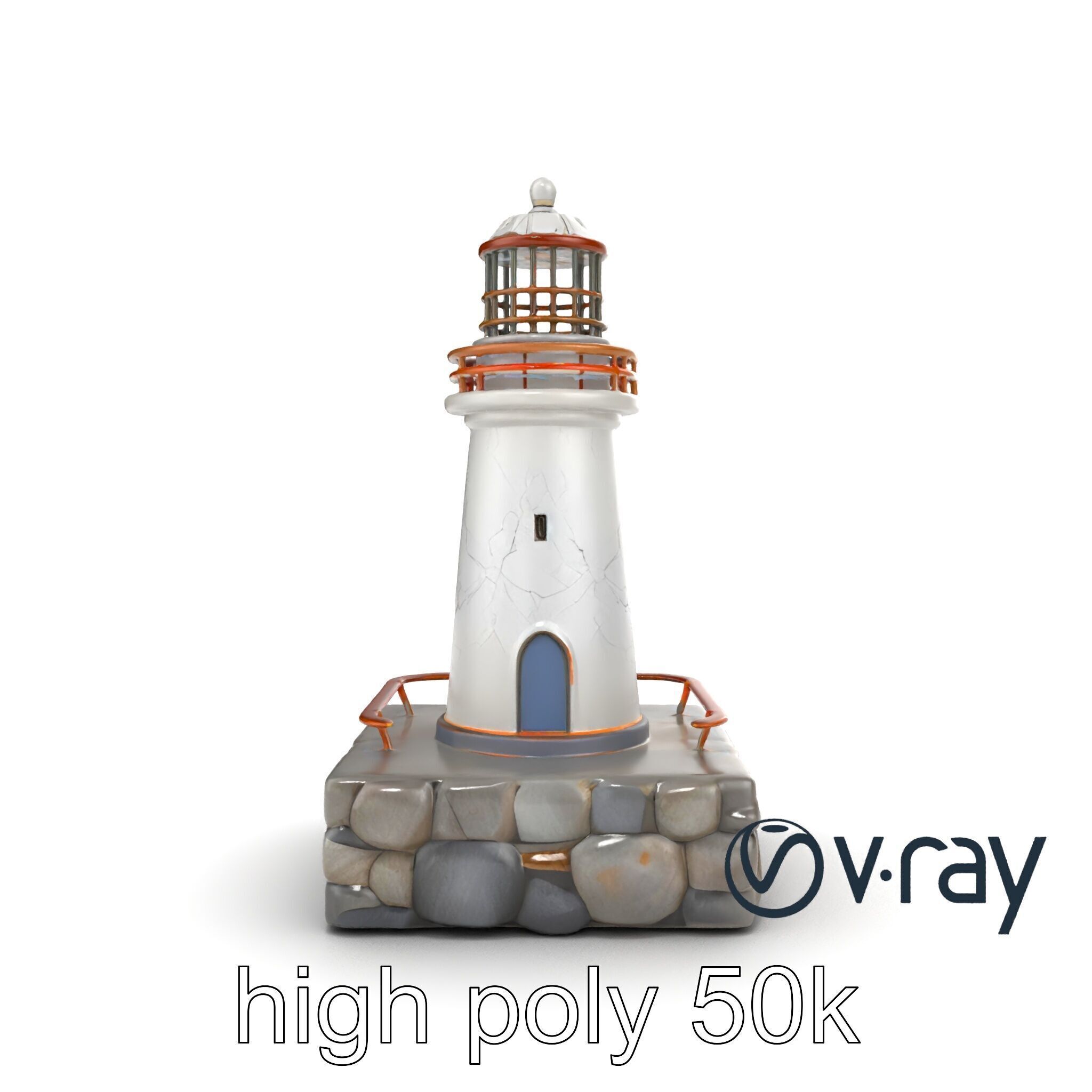 Cracked Lighthouse Coastal Storytelling model pack Low-poly 3D model_27