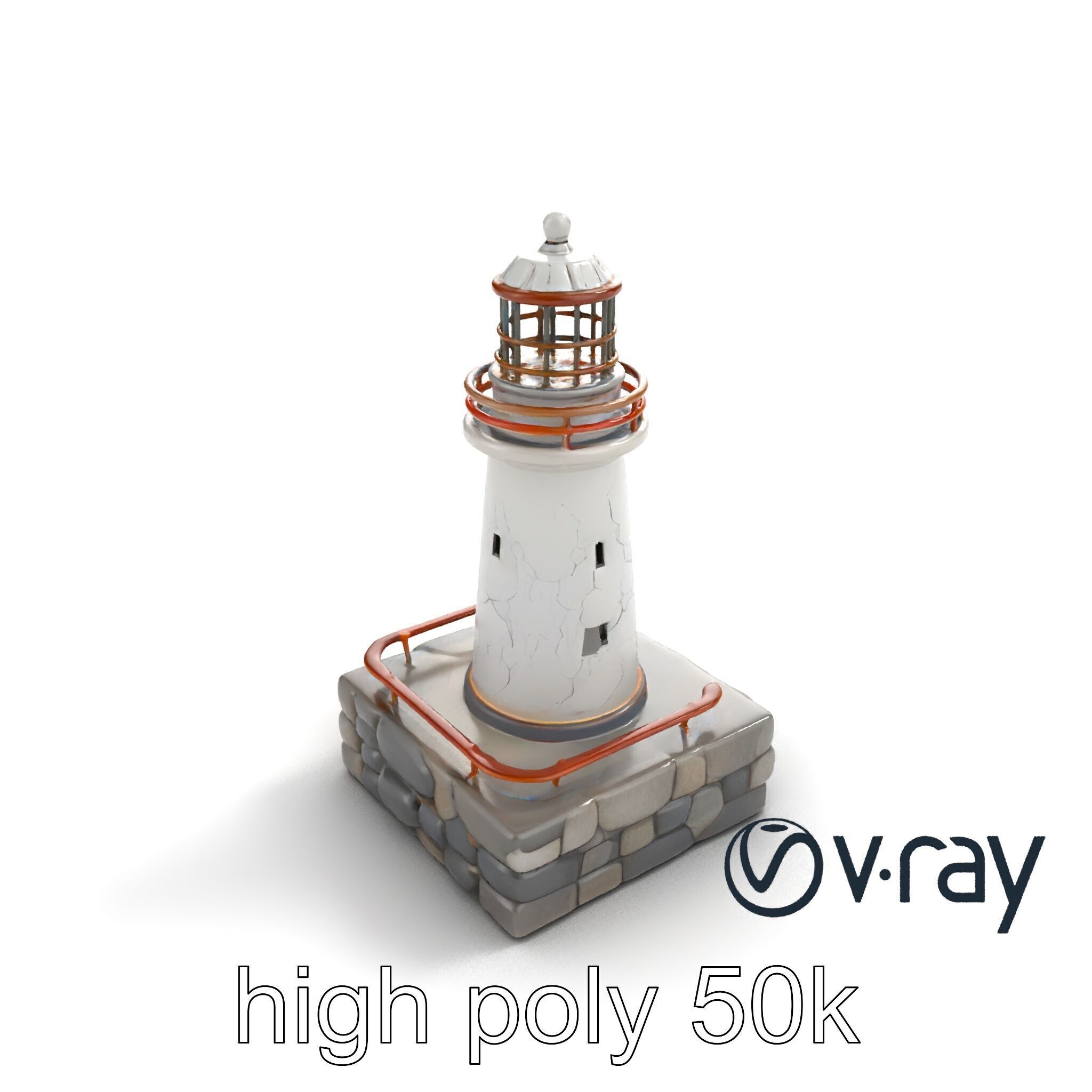 Cracked Lighthouse Coastal Storytelling model pack Low-poly 3D model_26