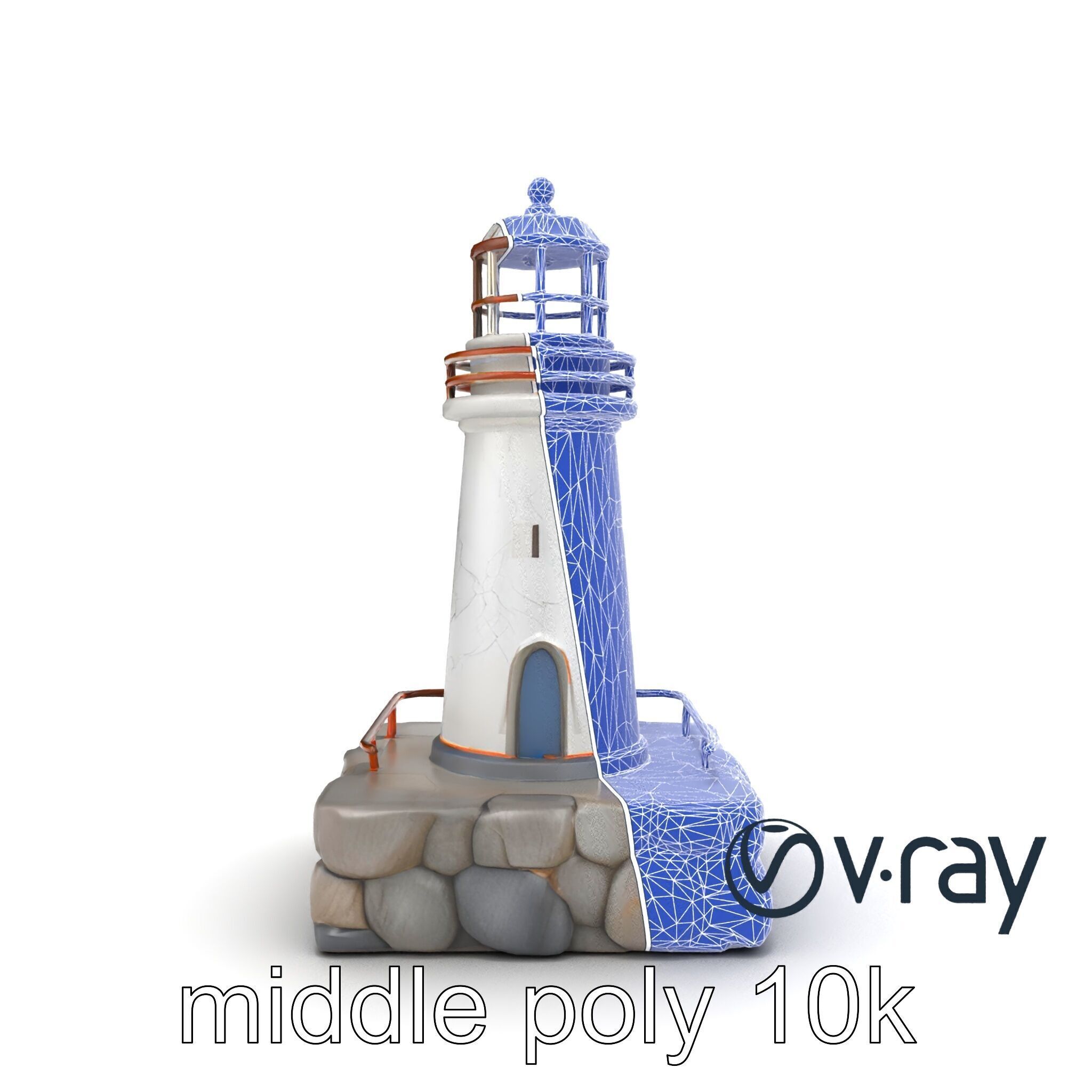 Cracked Lighthouse Coastal Storytelling model pack Low-poly 3D model_24