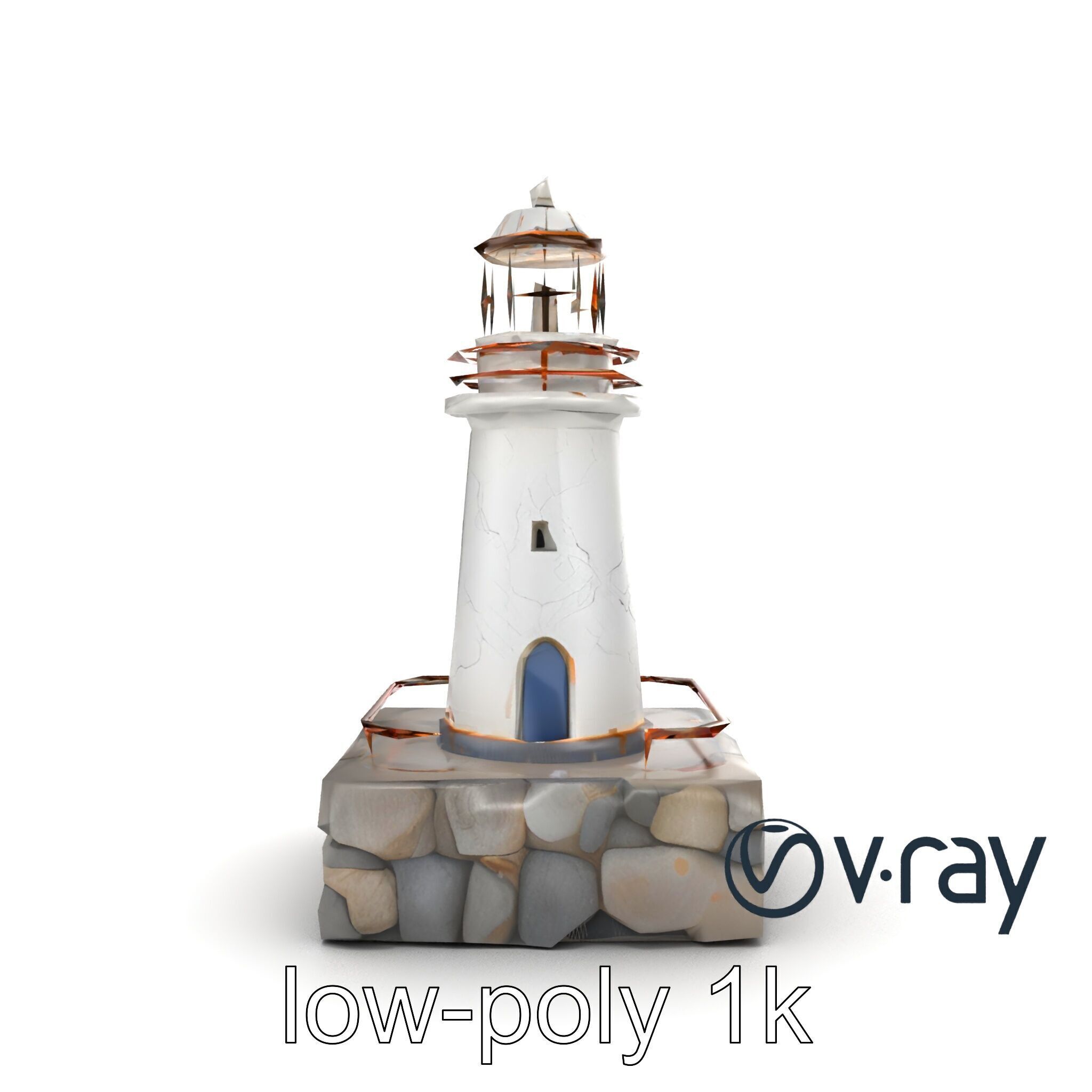 Cracked Lighthouse Coastal Storytelling model pack Low-poly 3D model_20