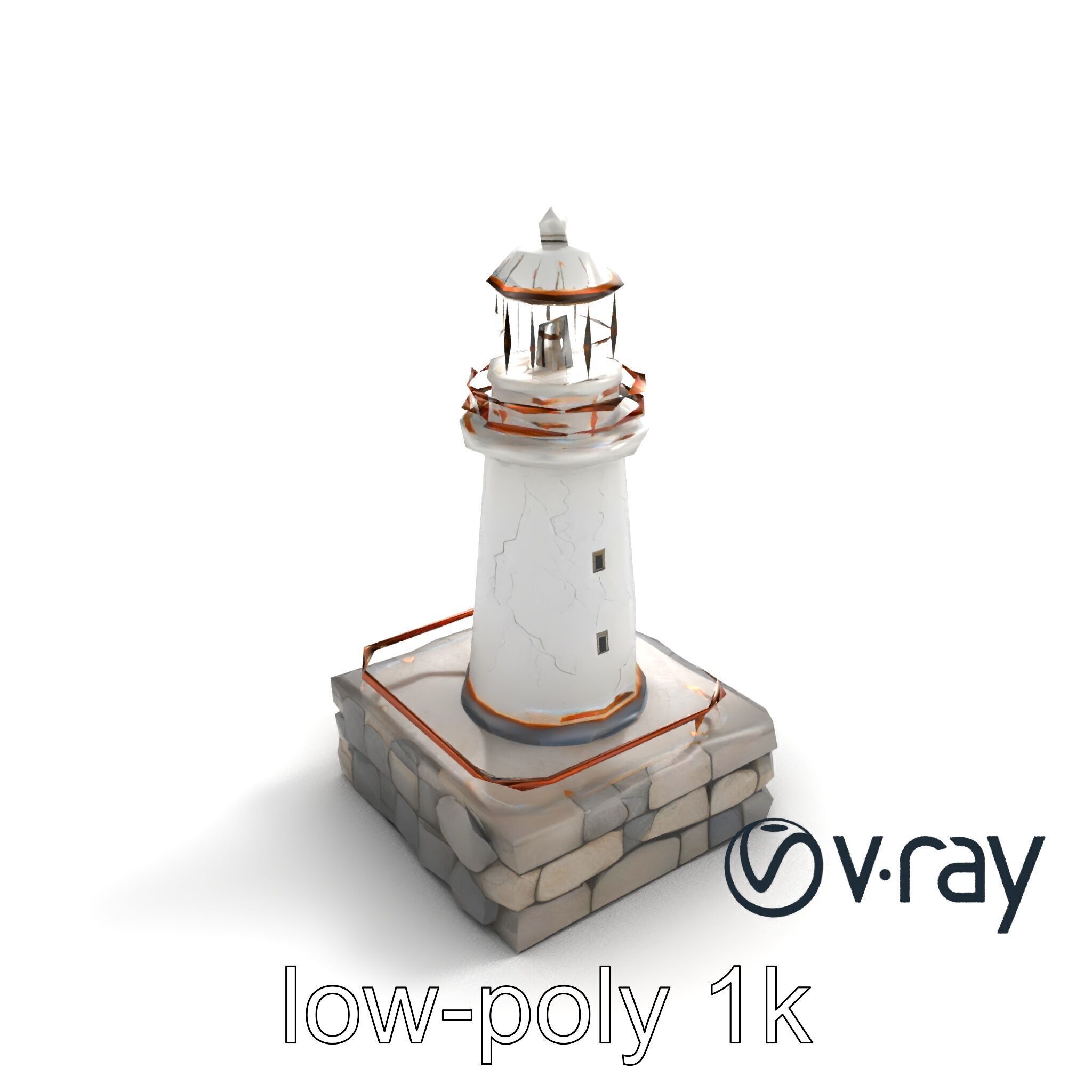 Cracked Lighthouse Coastal Storytelling model pack Low-poly 3D model_8