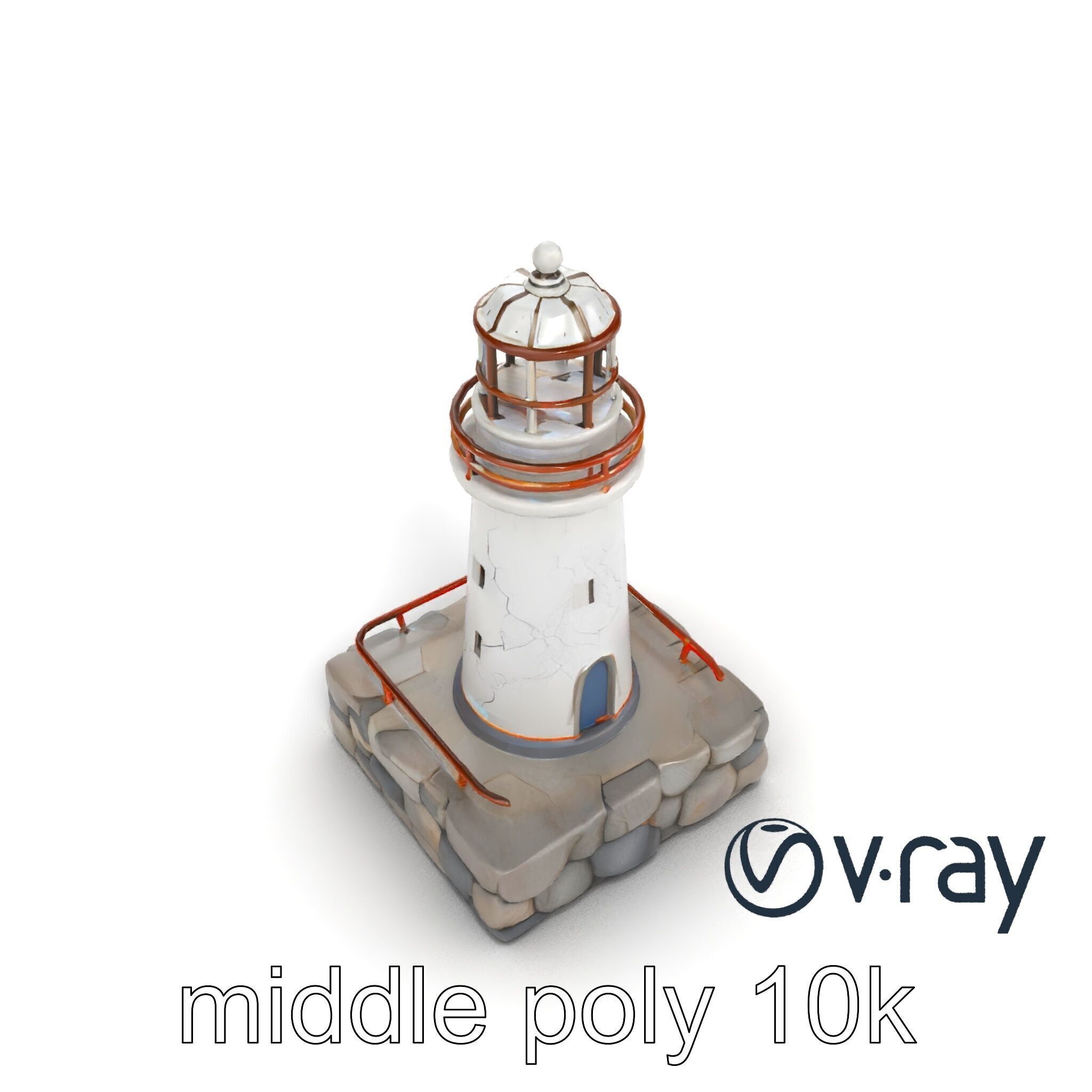 Cracked Lighthouse Coastal Storytelling model pack Low-poly 3D model_23