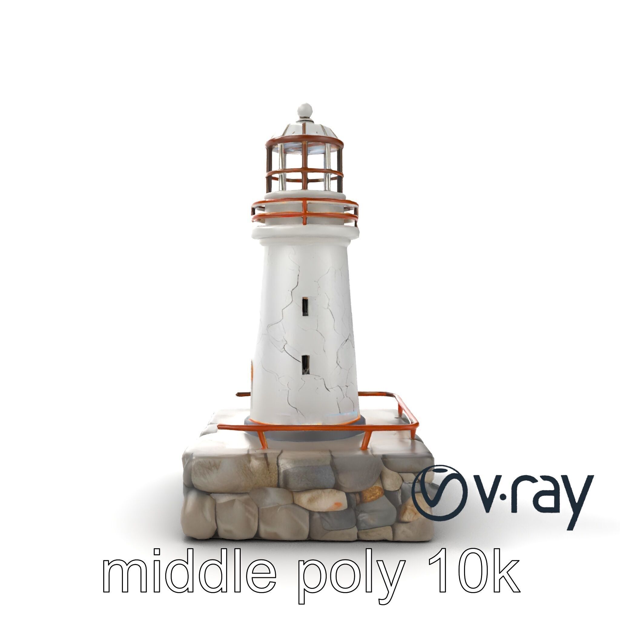 Cracked Lighthouse Coastal Storytelling model pack Low-poly 3D model_18