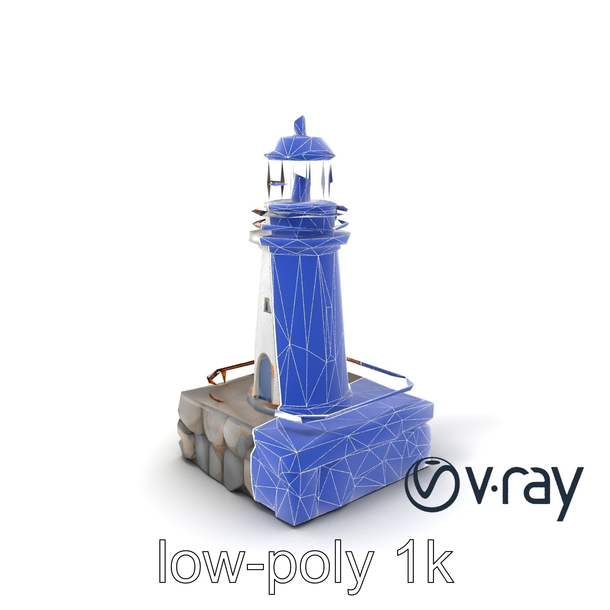 Cracked Lighthouse Coastal Storytelling model pack Low-poly 3D model_5