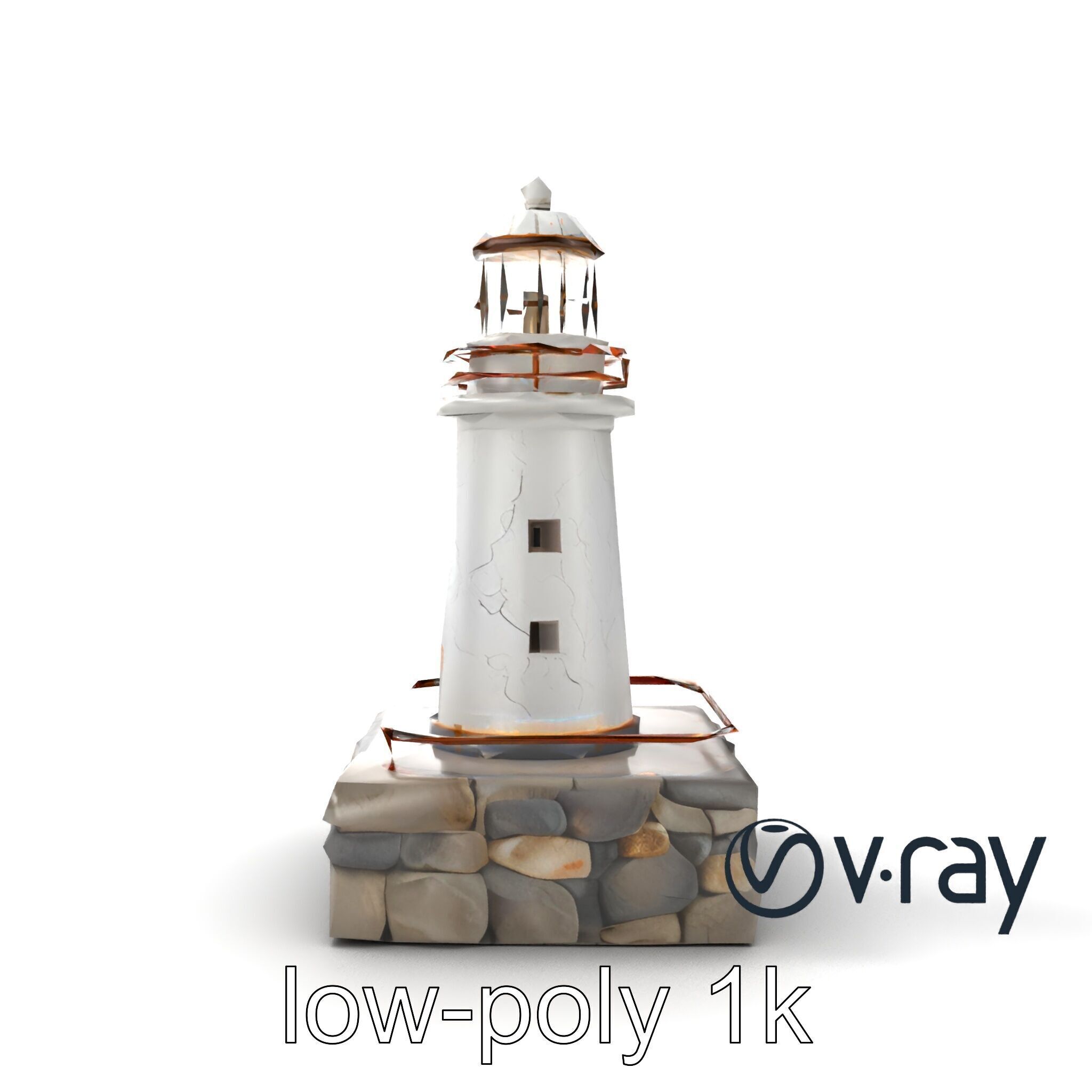 Cracked Lighthouse Coastal Storytelling model pack Low-poly 3D model_14
