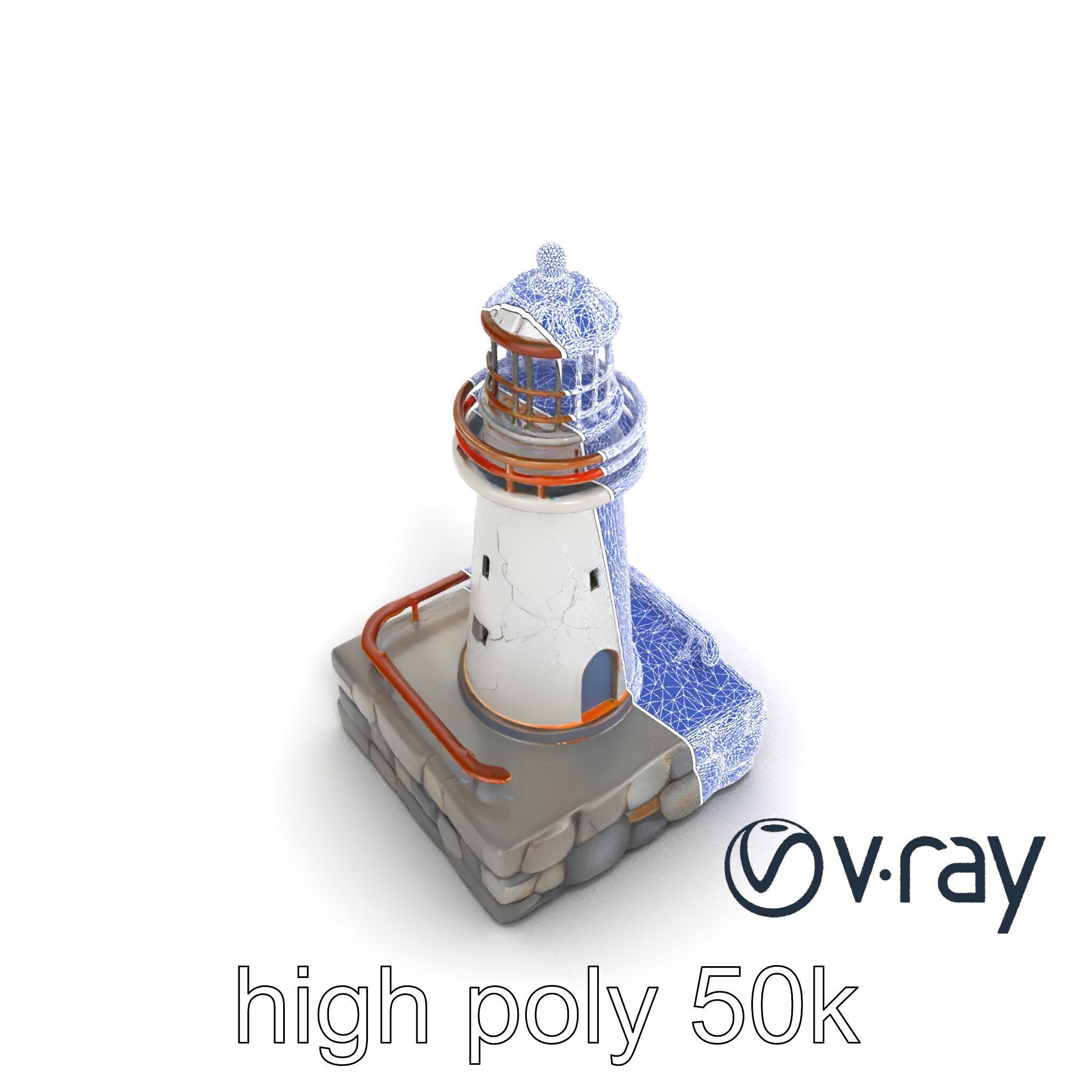 Cracked Lighthouse Coastal Storytelling model pack Low-poly 3D model_19