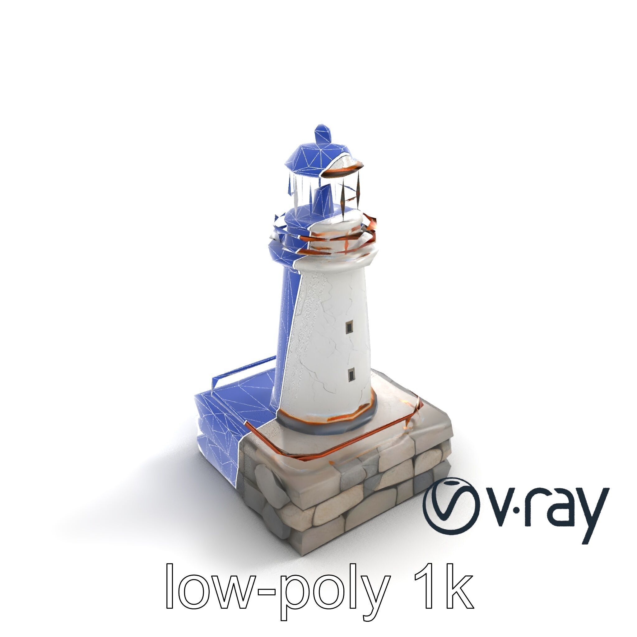 Cracked Lighthouse Coastal Storytelling model pack Low-poly 3D model_13