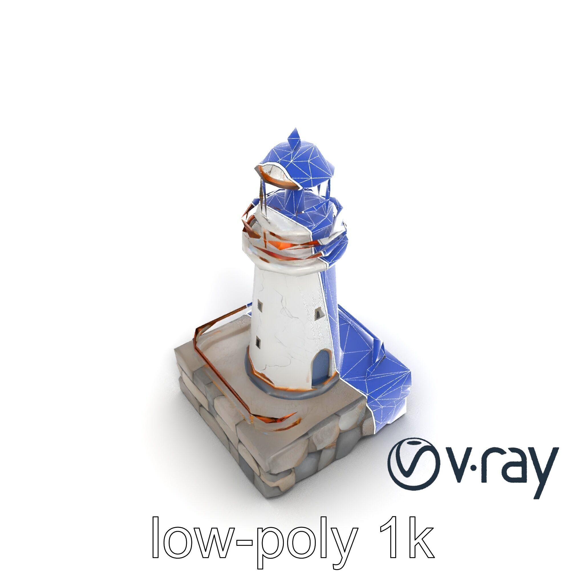 Cracked Lighthouse Coastal Storytelling model pack Low-poly 3D model_28