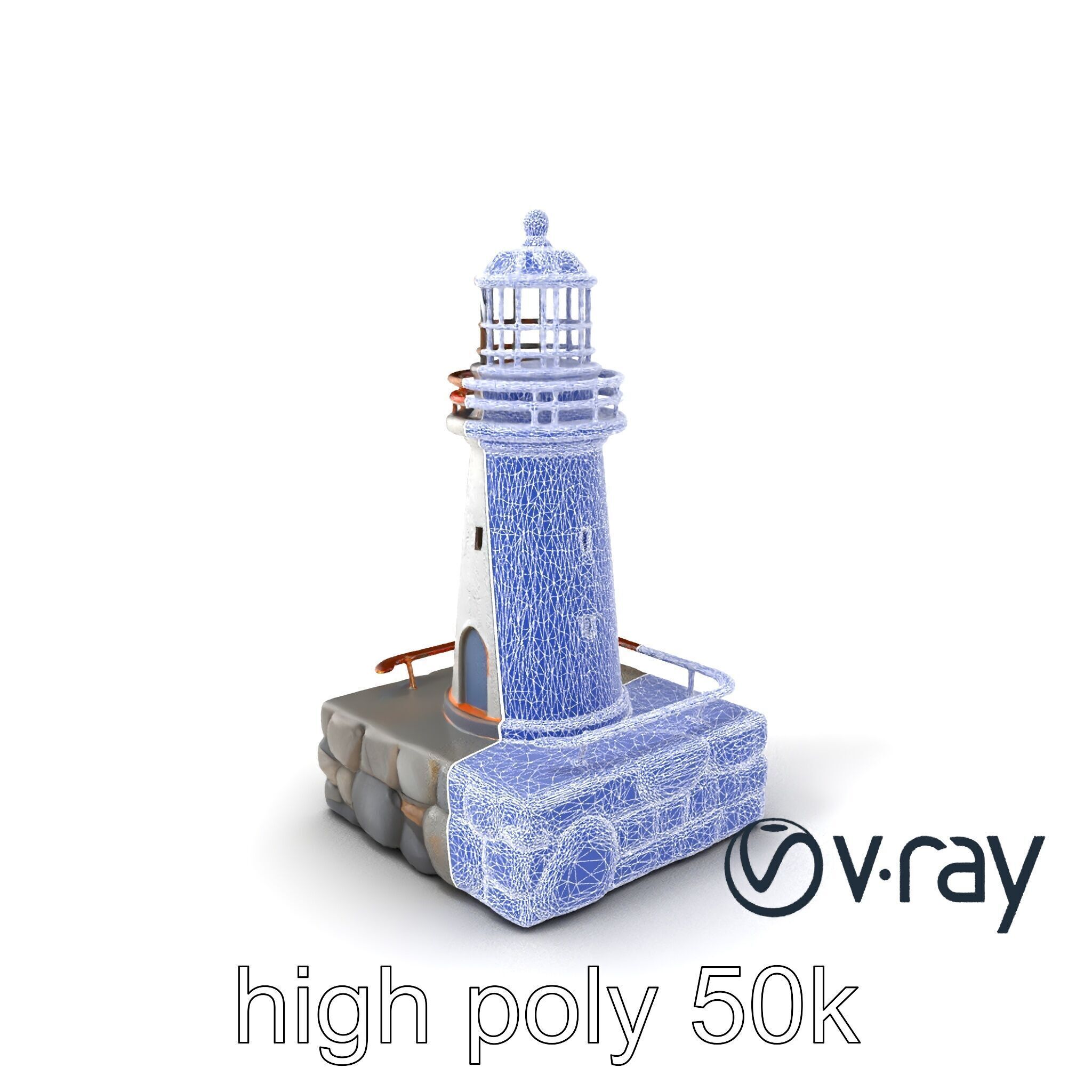 Cracked Lighthouse Coastal Storytelling model pack Low-poly 3D model_9