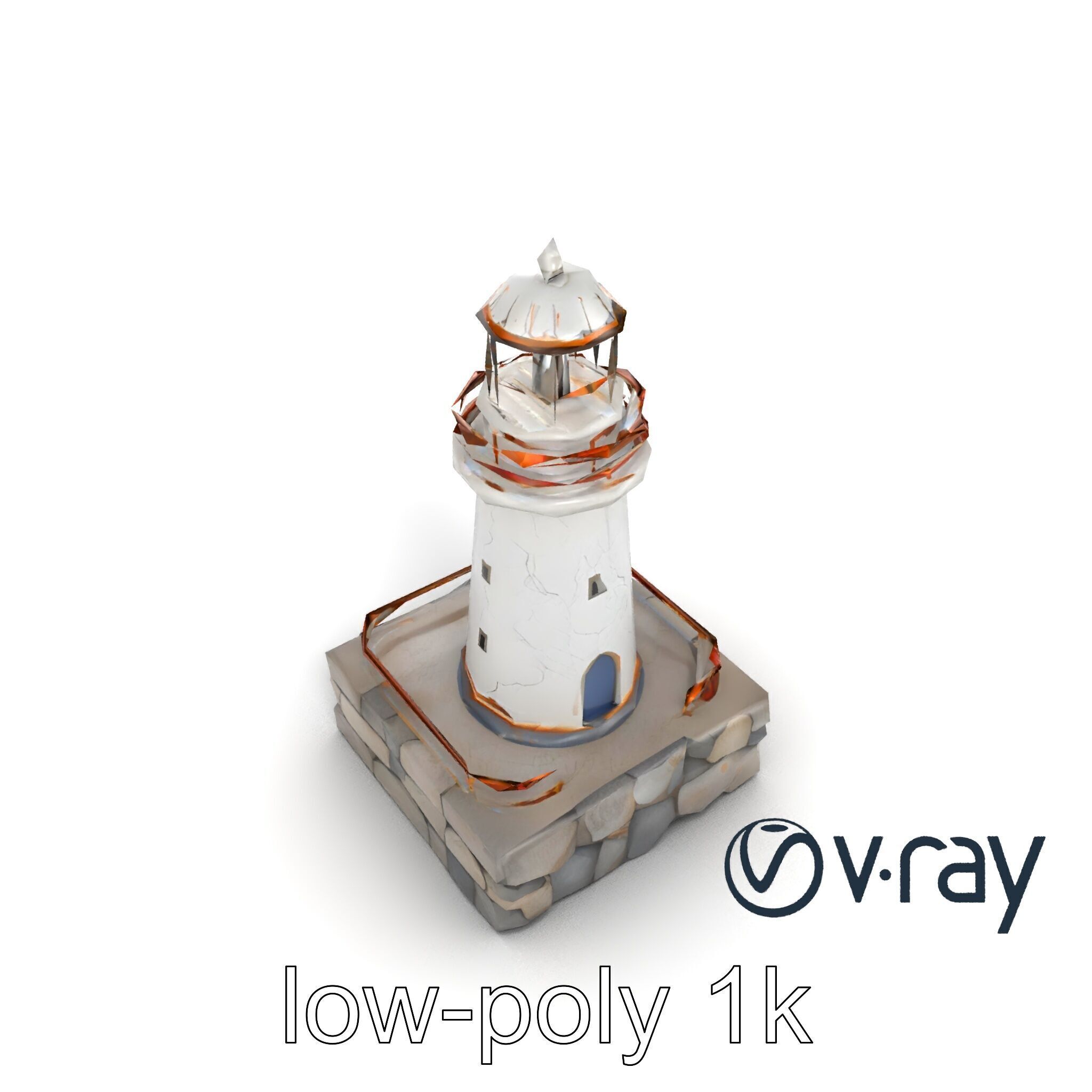Cracked Lighthouse Coastal Storytelling model pack Low-poly 3D model_30