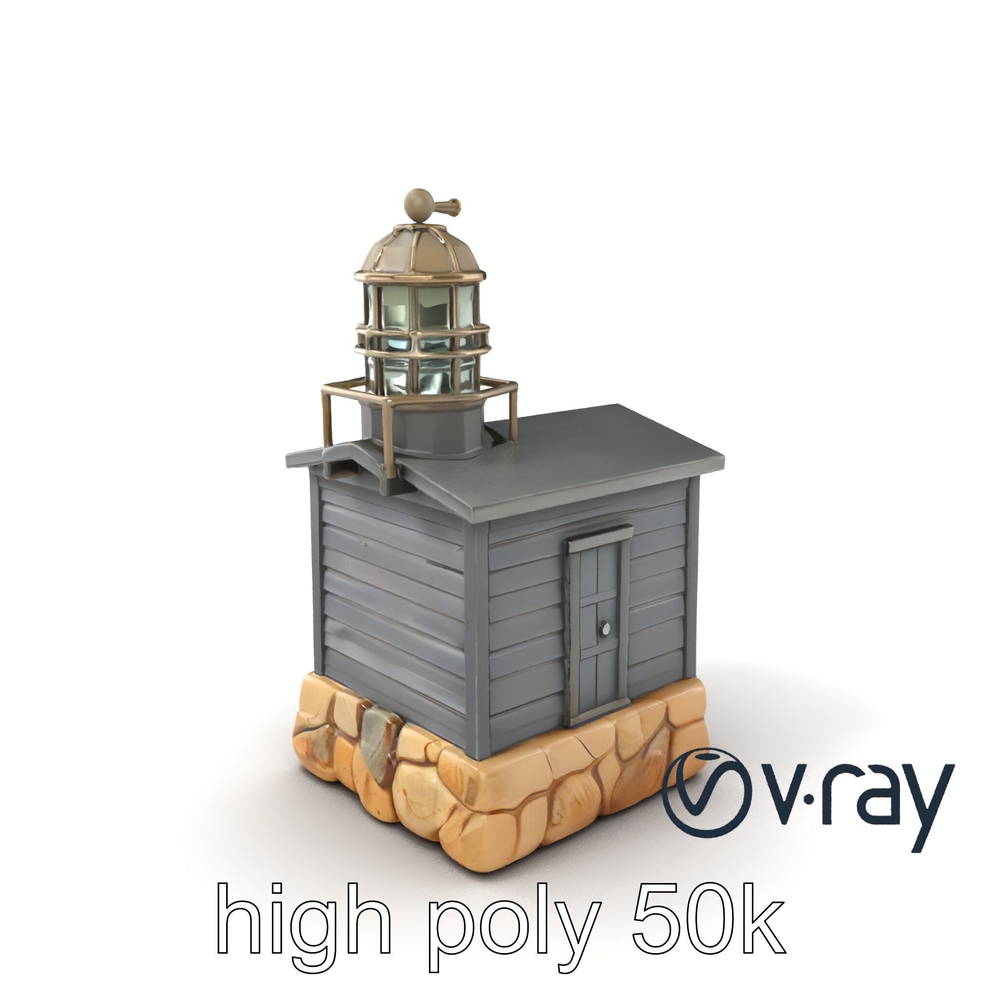 Weathered Lighthouse Architectural model pack Low-poly 3D model_6