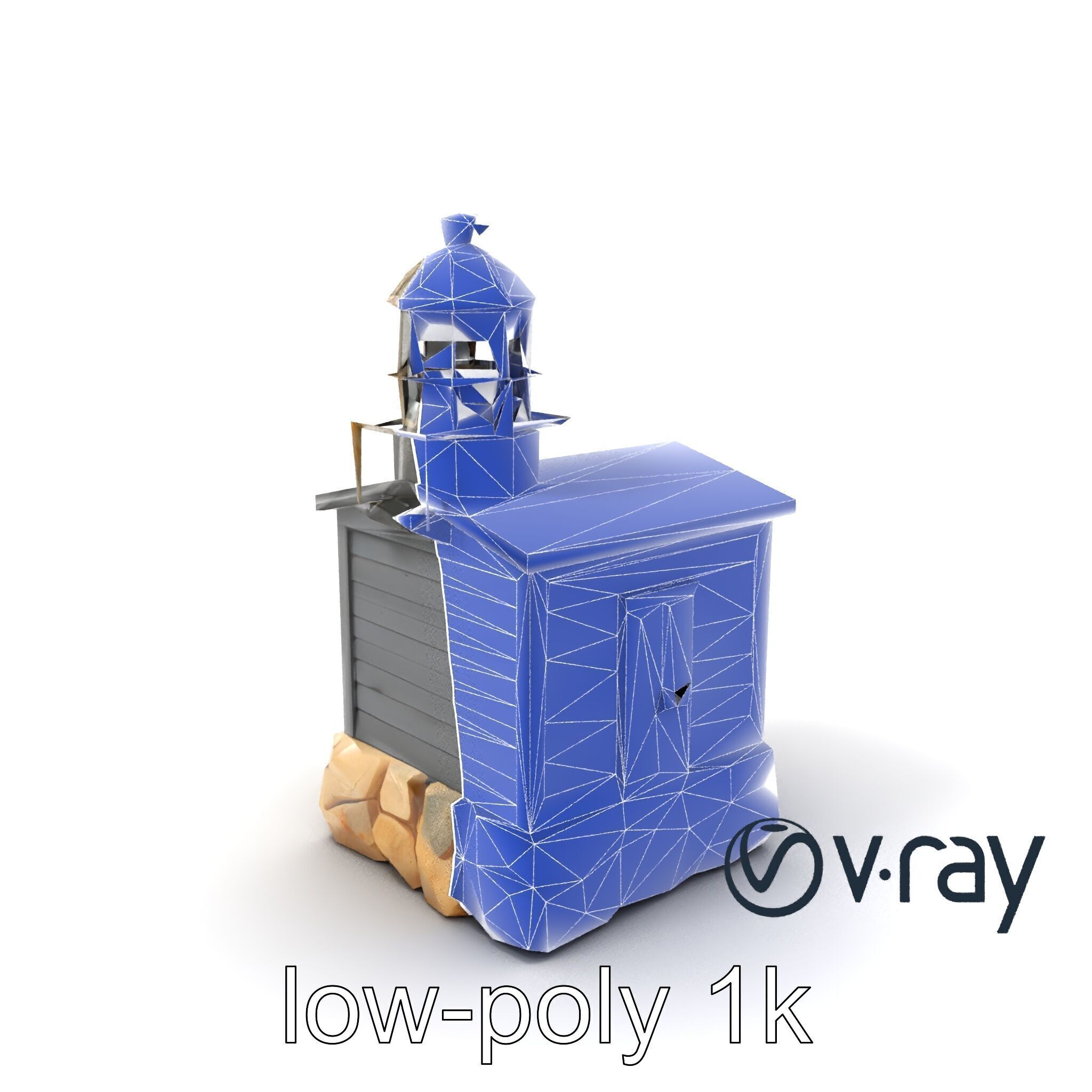 Weathered Lighthouse Architectural model pack Low-poly 3D model_5