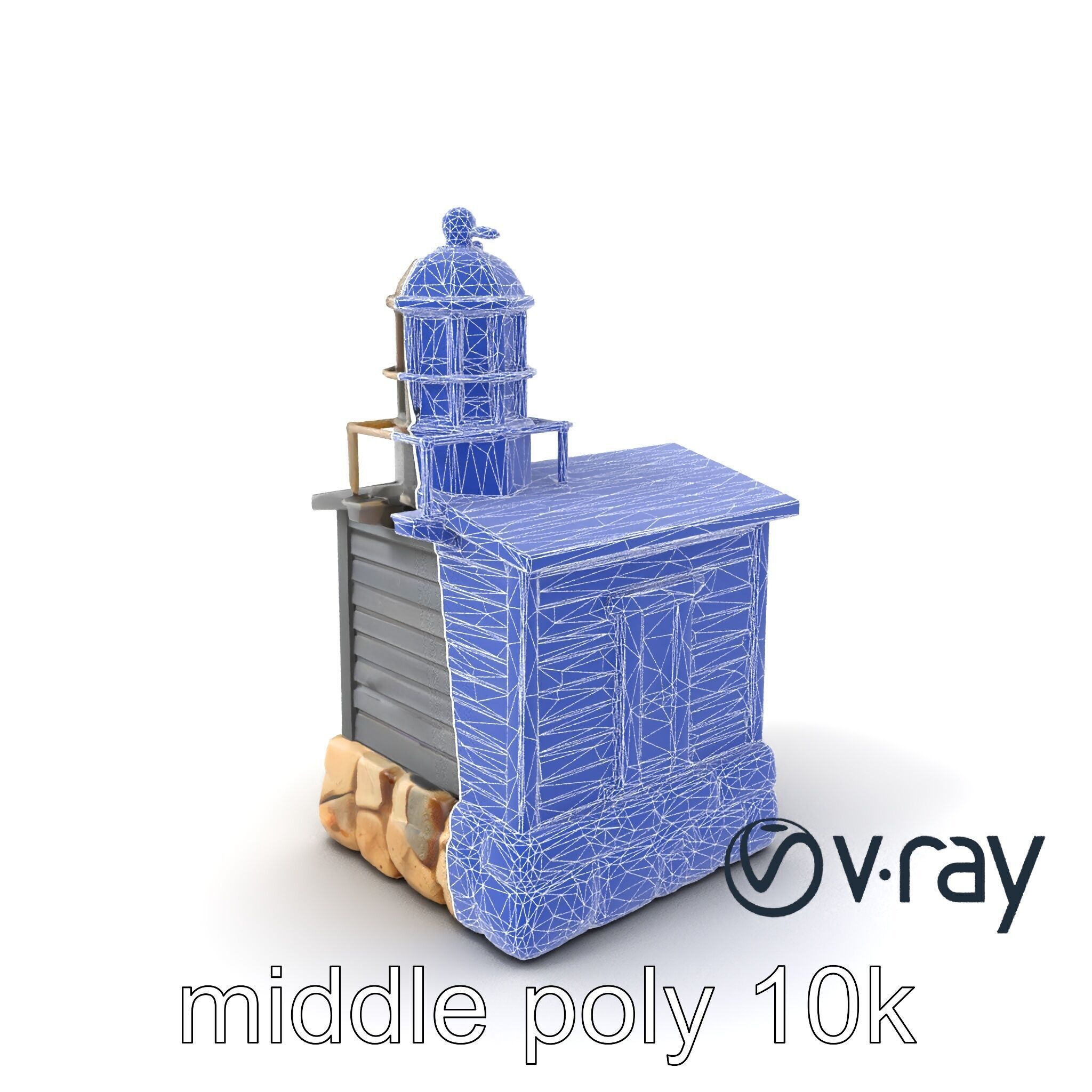 Weathered Lighthouse Architectural model pack Low-poly 3D model_25