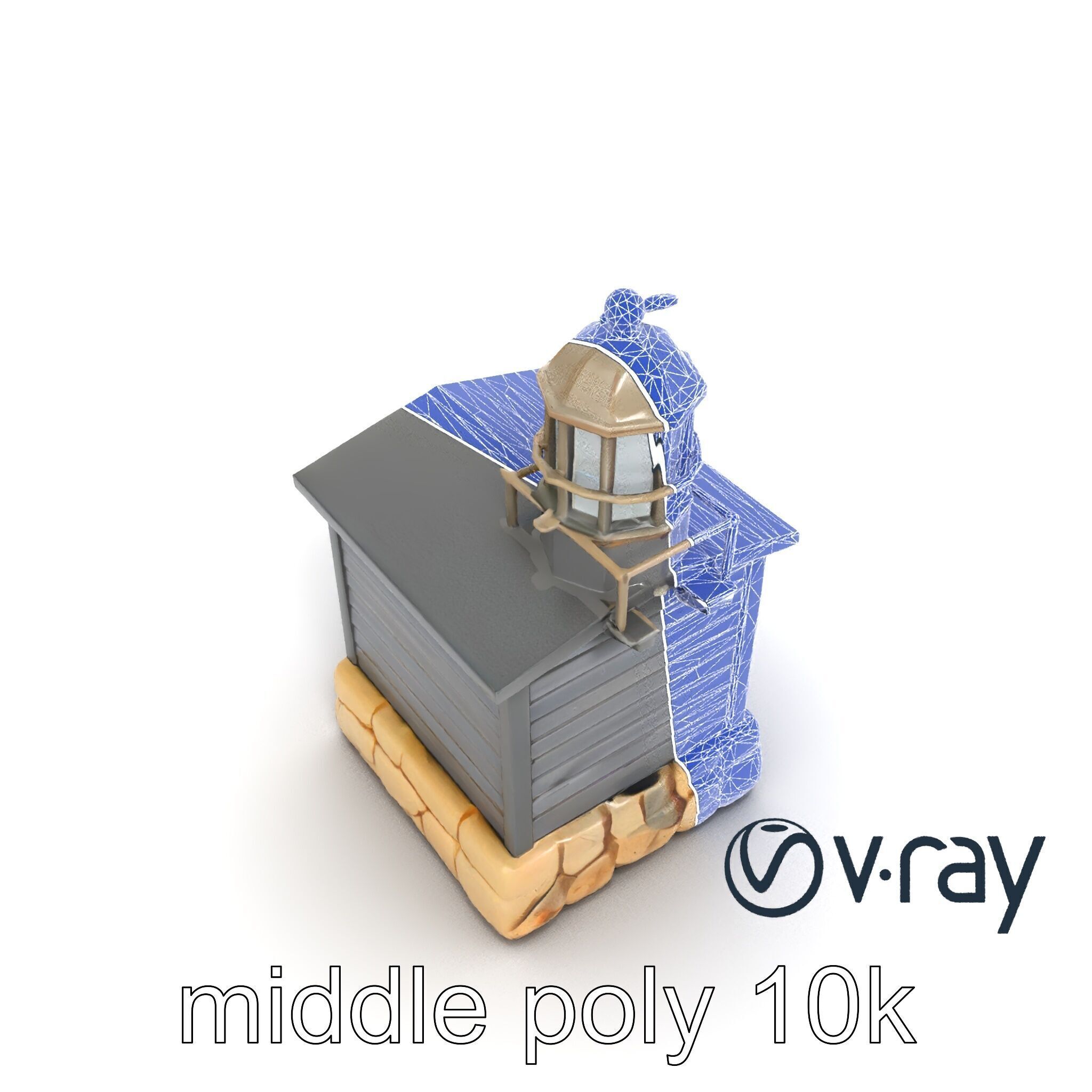 Weathered Lighthouse Architectural model pack Low-poly 3D model_14