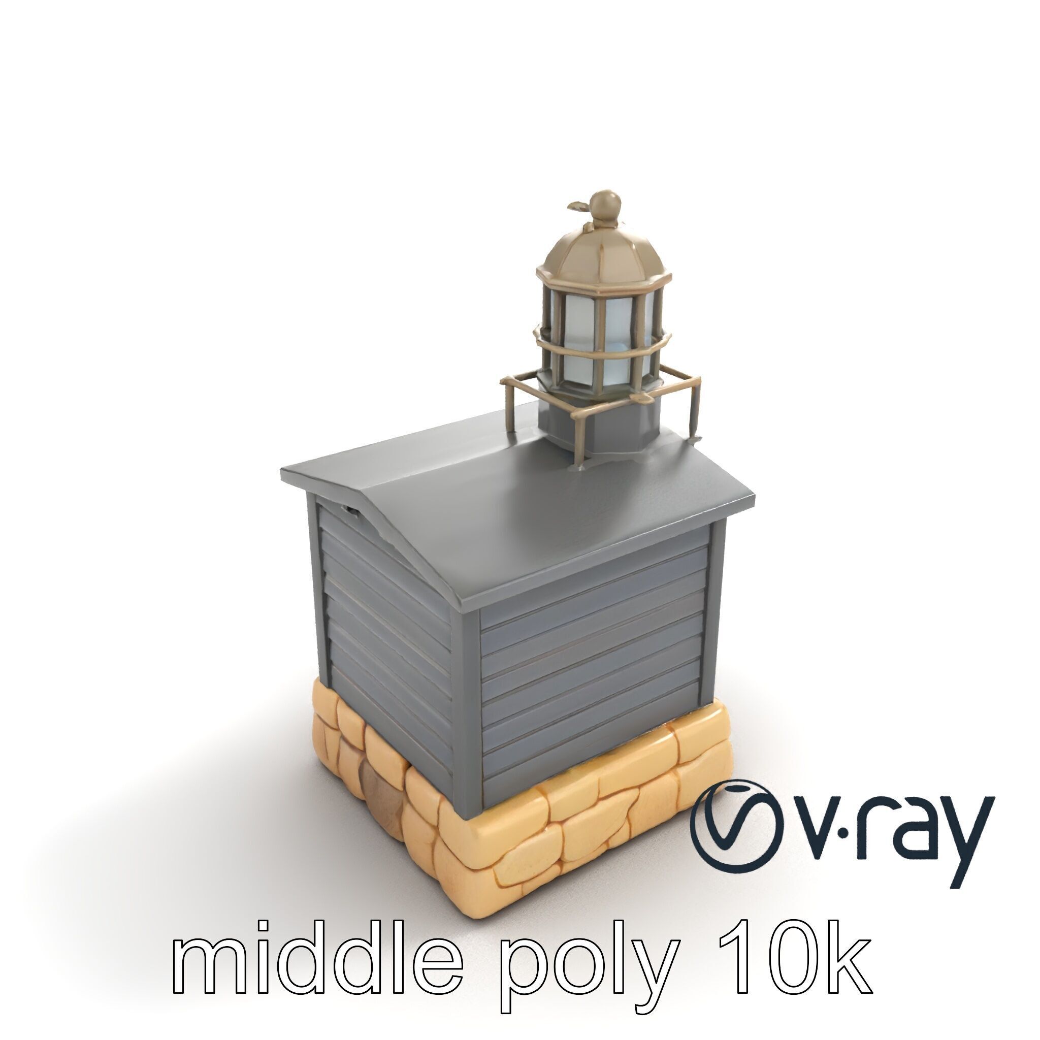 Weathered Lighthouse Architectural model pack Low-poly 3D model_4