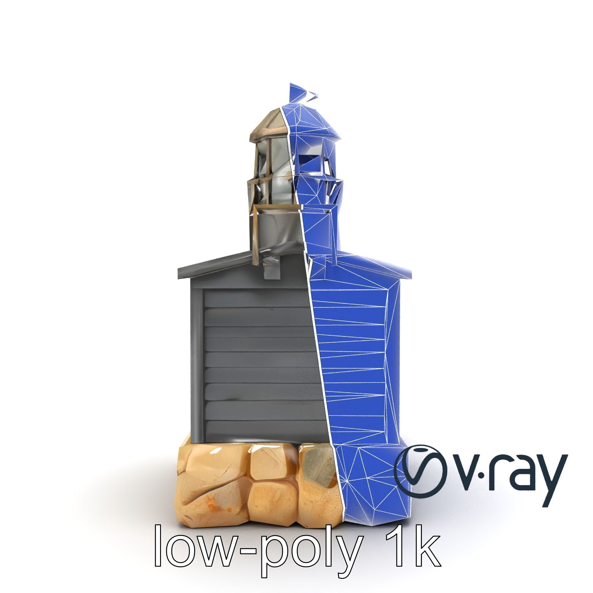 Weathered Lighthouse Architectural model pack Low-poly 3D model_22