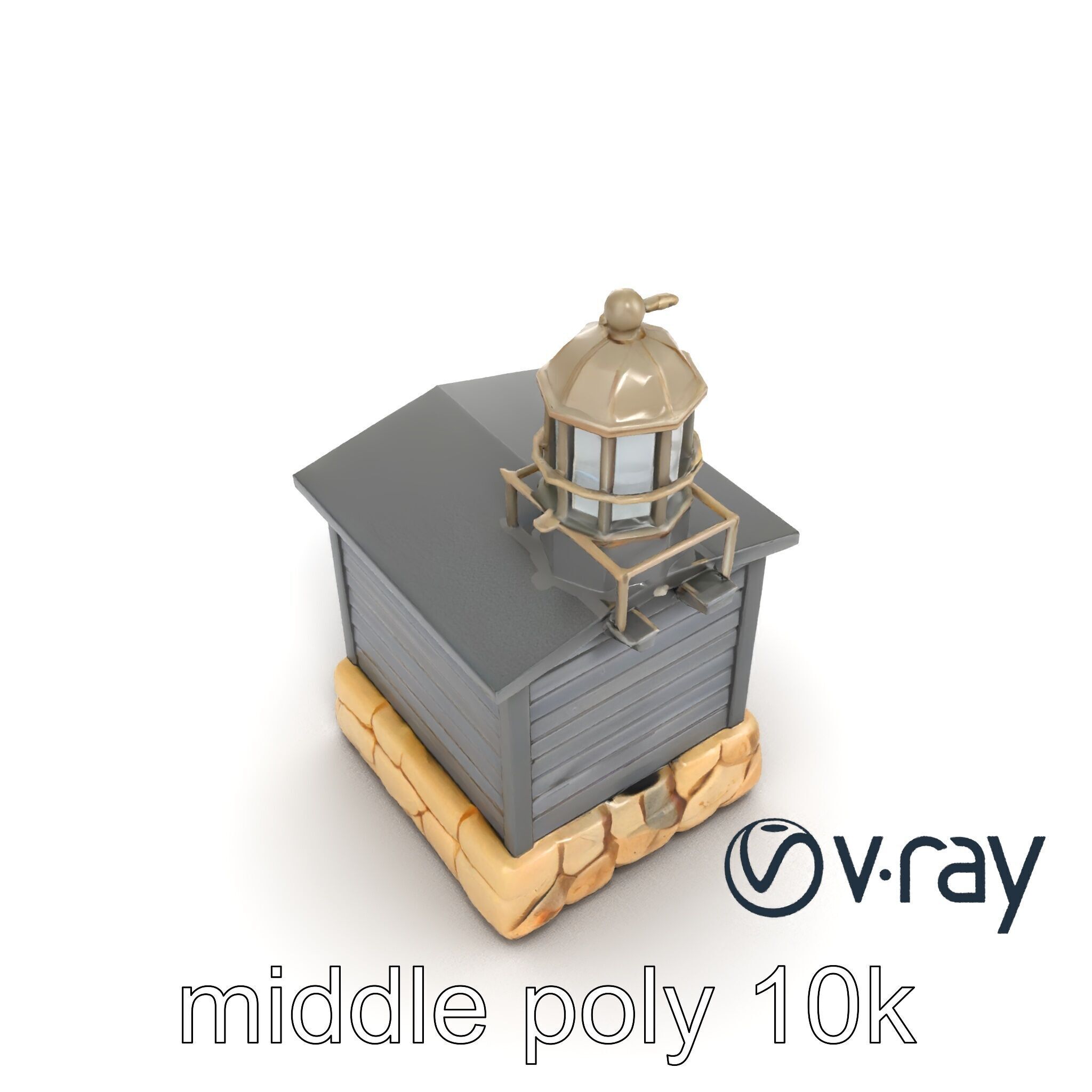 Weathered Lighthouse Architectural model pack Low-poly 3D model_7