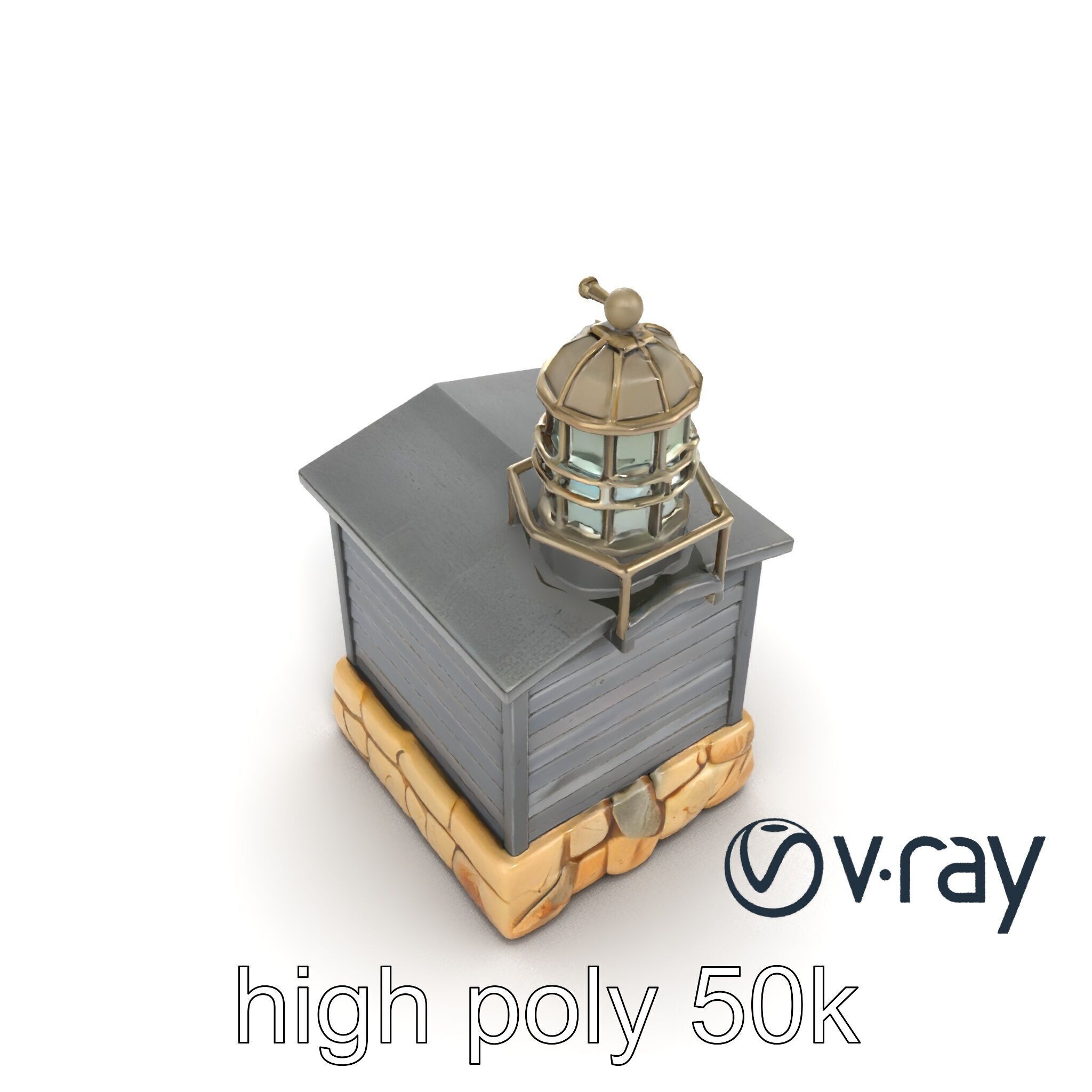 Weathered Lighthouse Architectural model pack Low-poly 3D model_19