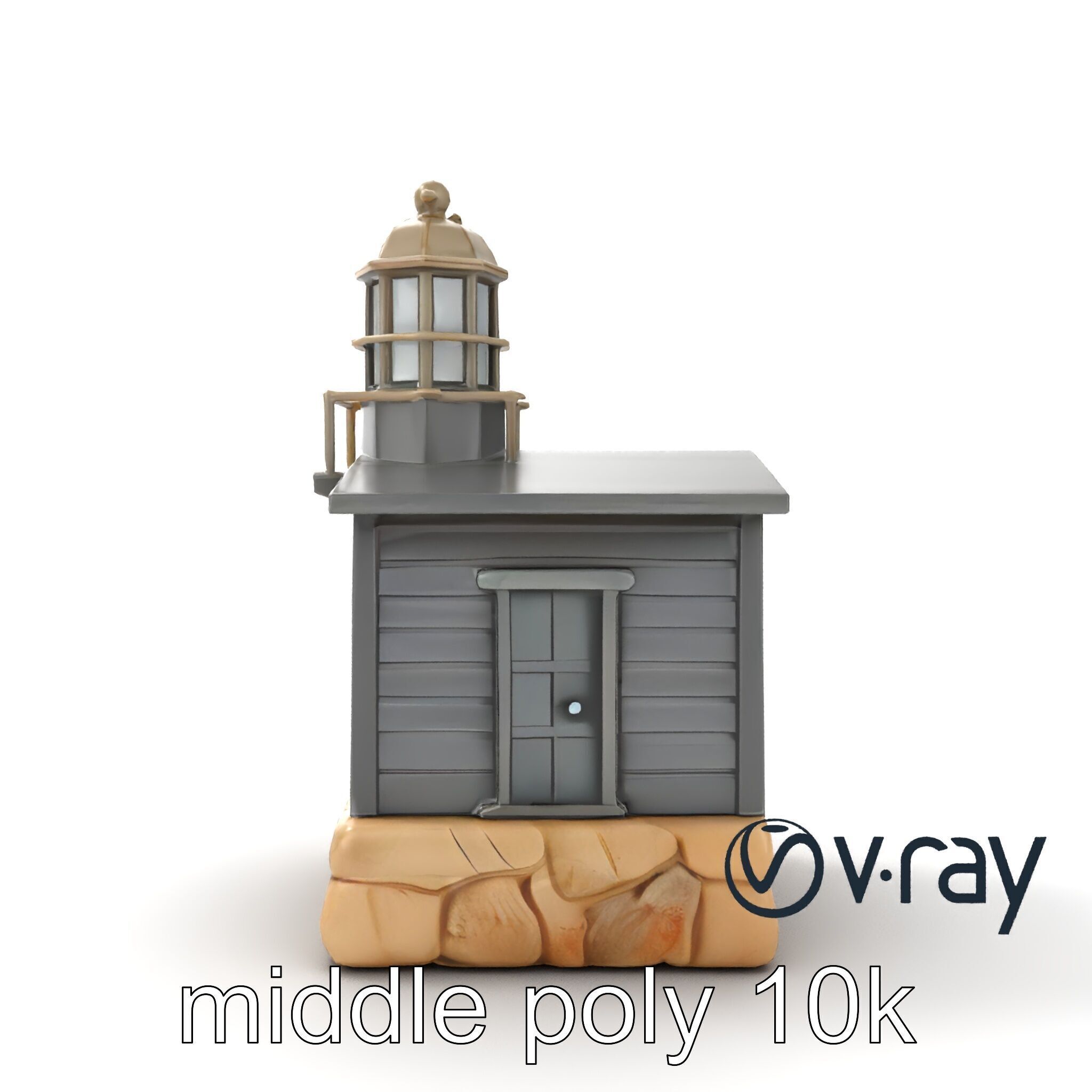 Weathered Lighthouse Architectural model pack Low-poly 3D model_11