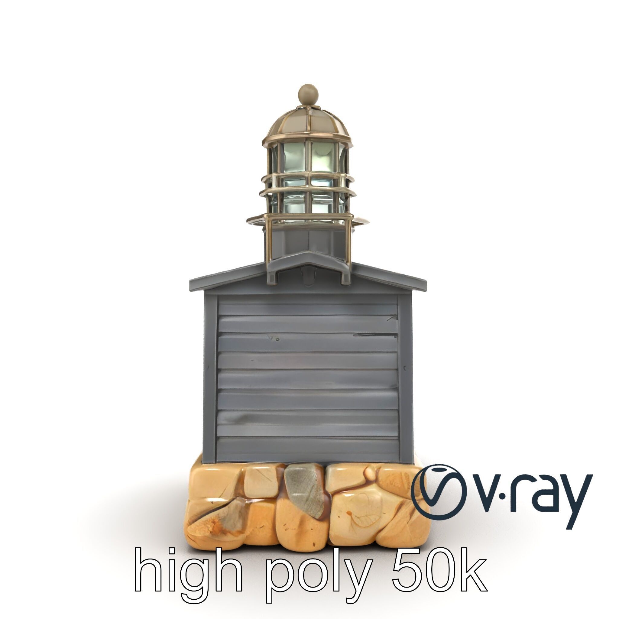 Weathered Lighthouse Architectural model pack Low-poly 3D model_15