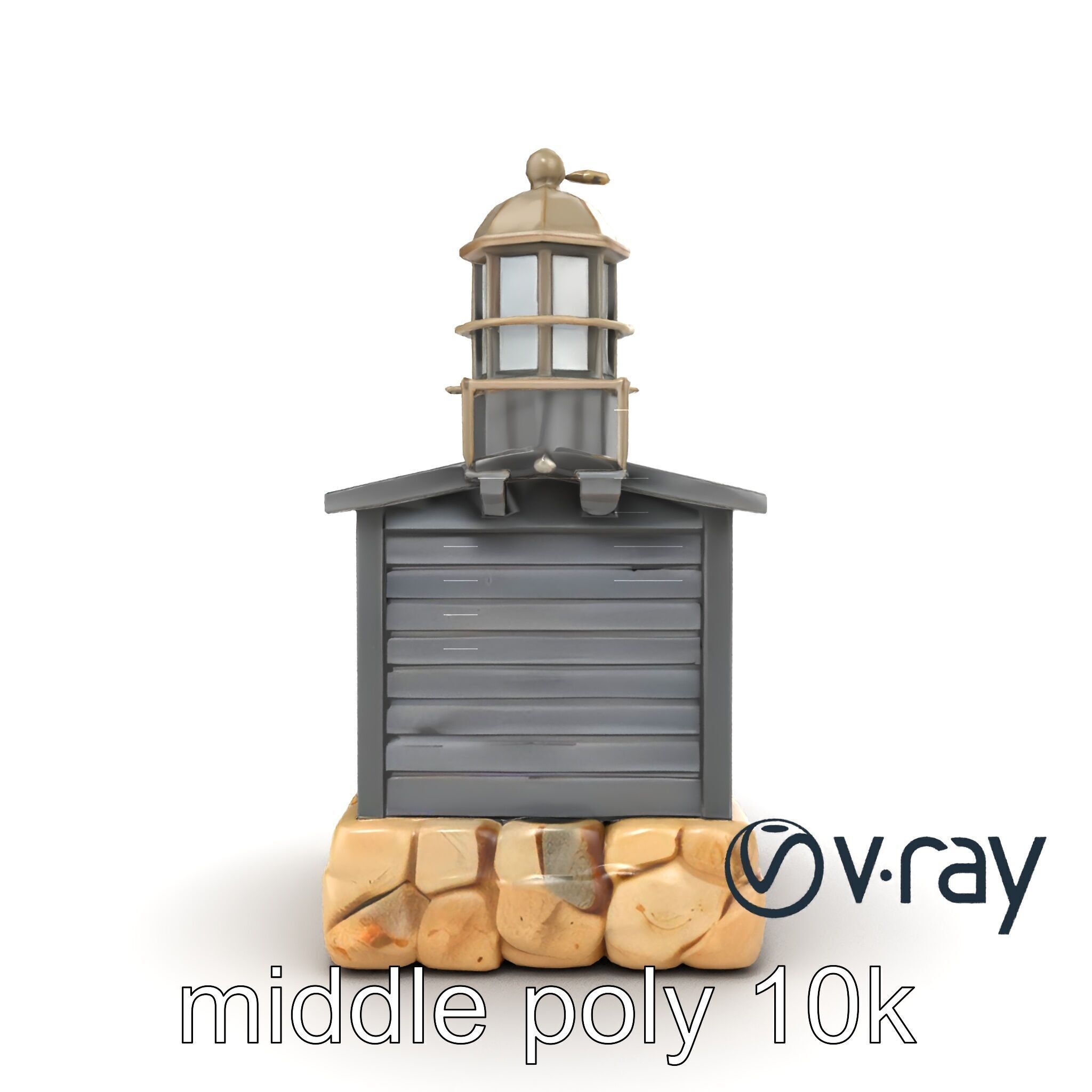 Weathered Lighthouse Architectural model pack Low-poly 3D model_16