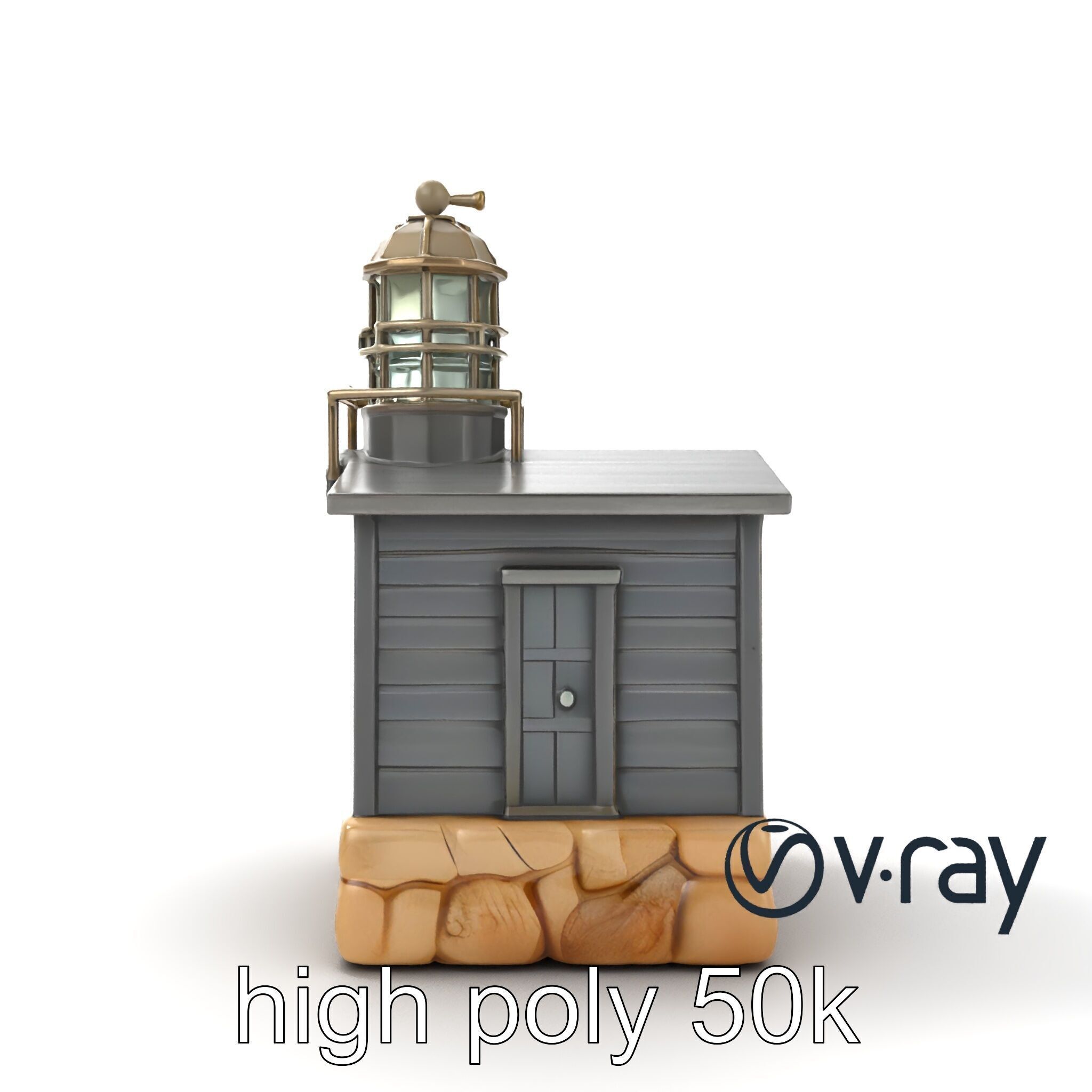 Weathered Lighthouse Architectural model pack Low-poly 3D model_17