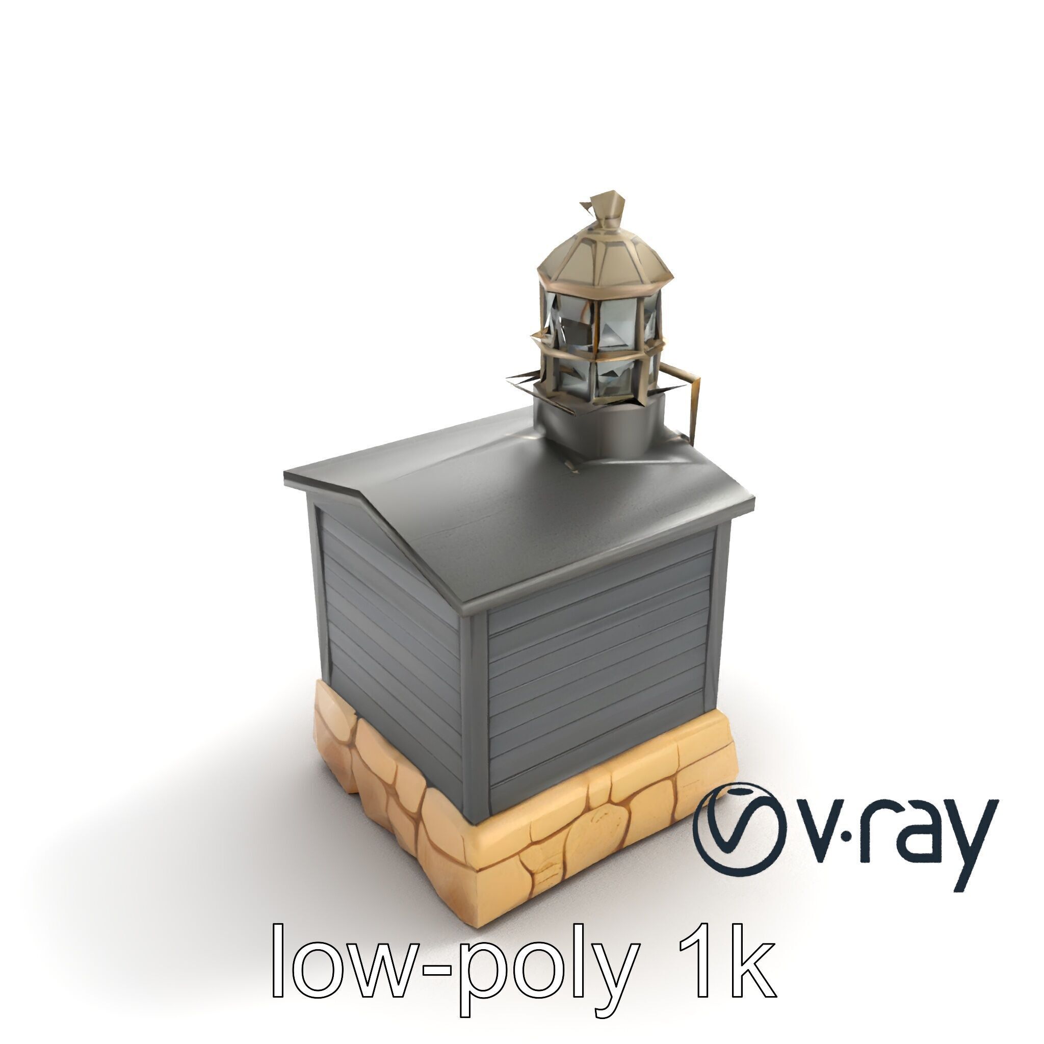 Weathered Lighthouse Architectural model pack Low-poly 3D model_8