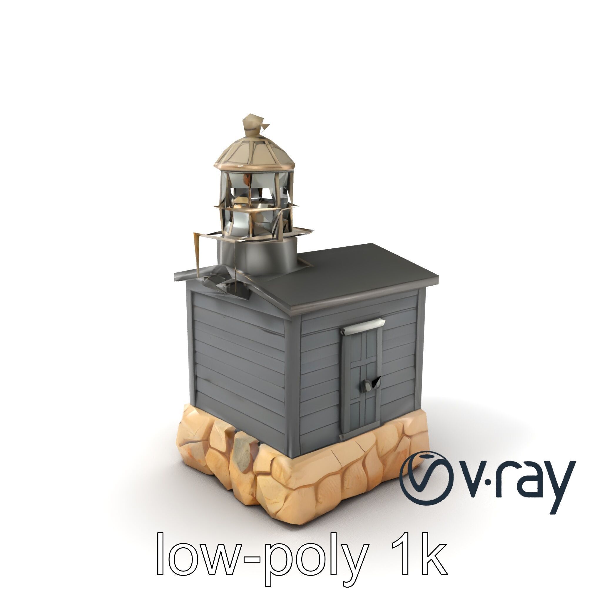 Weathered Lighthouse Architectural model pack Low-poly 3D model_2