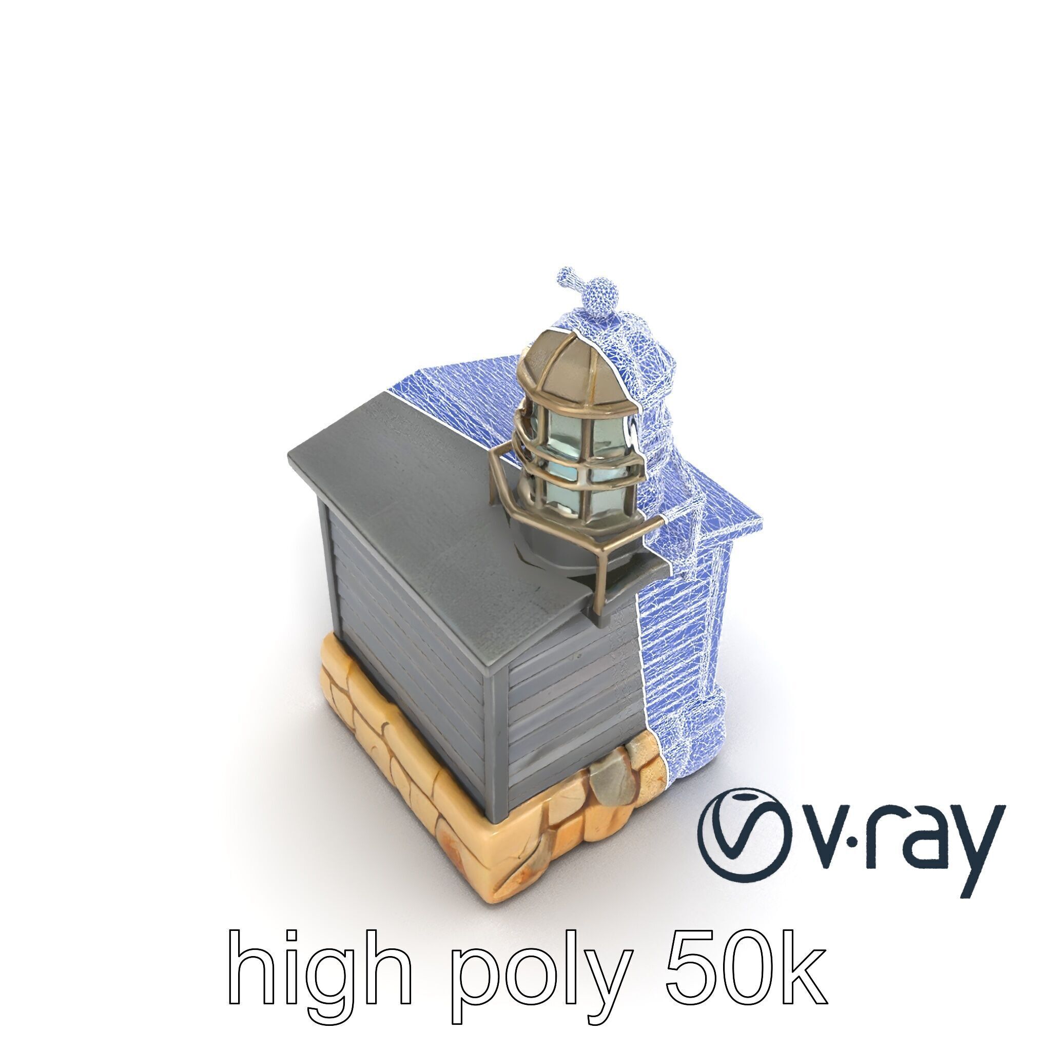 Weathered Lighthouse Architectural model pack Low-poly 3D model_24