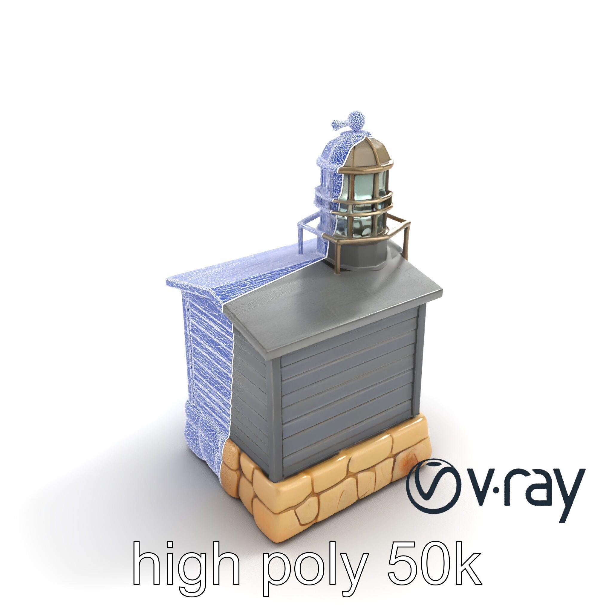 Weathered Lighthouse Architectural model pack Low-poly 3D model_20