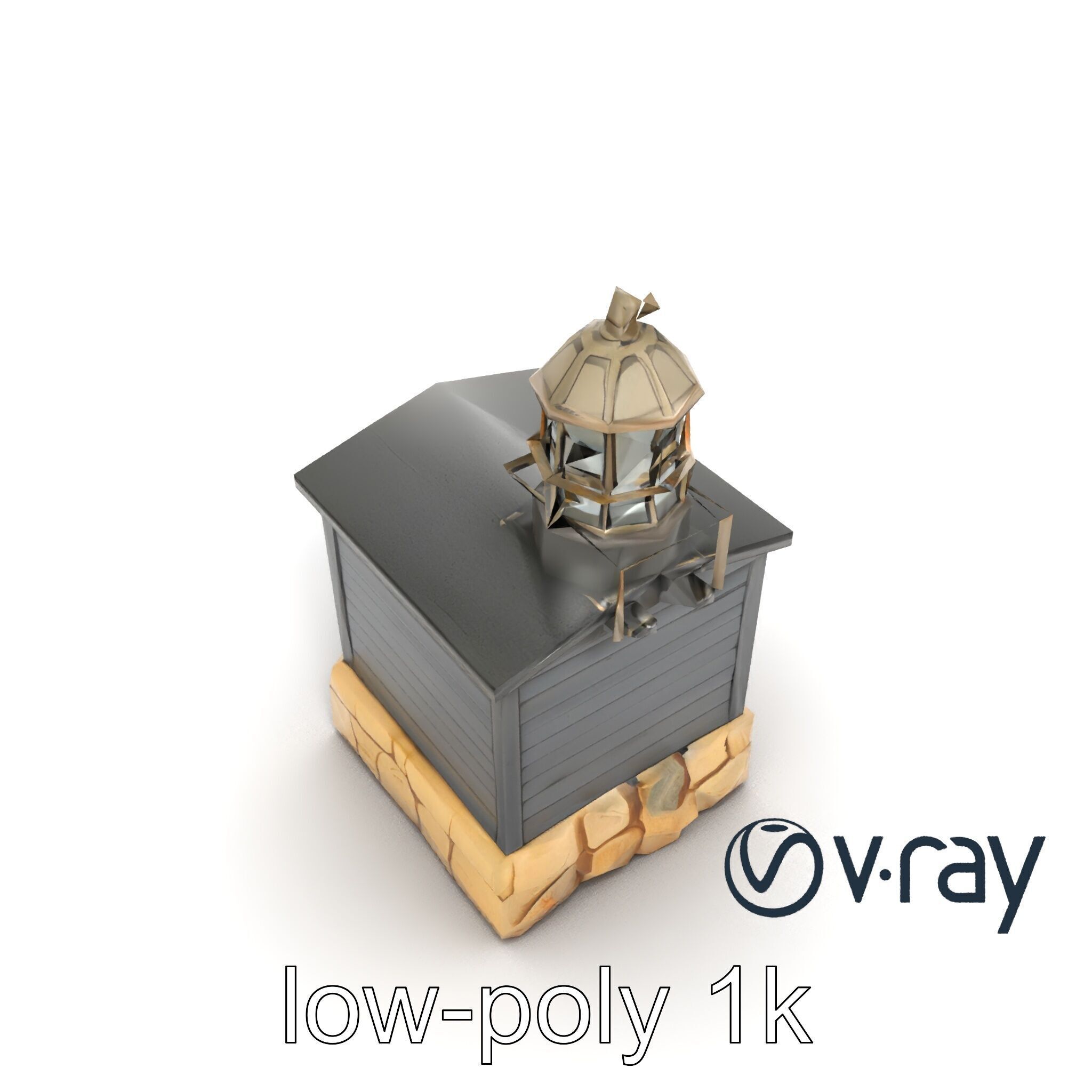 Weathered Lighthouse Architectural model pack Low-poly 3D model_10