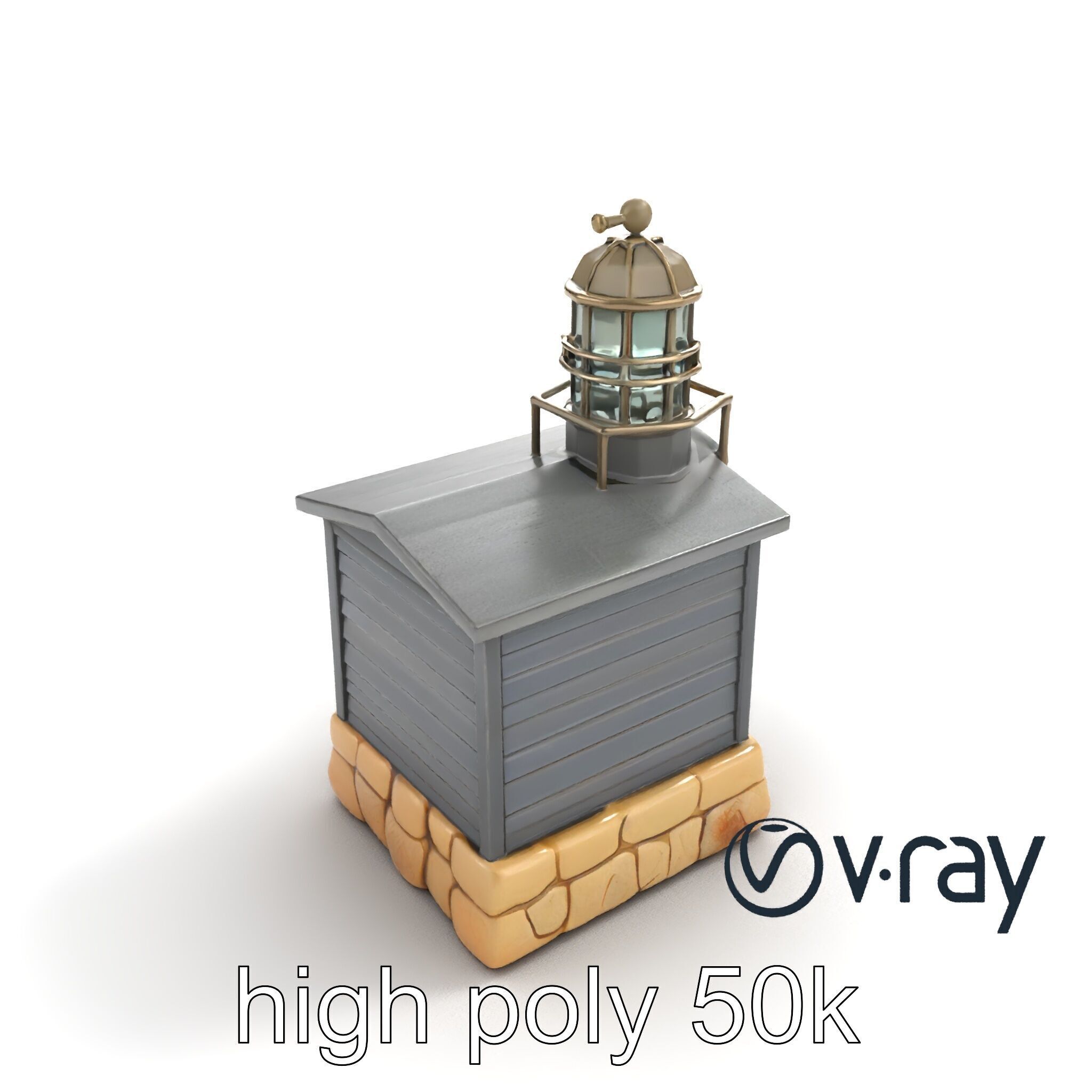 Weathered Lighthouse Architectural model pack Low-poly 3D model_9