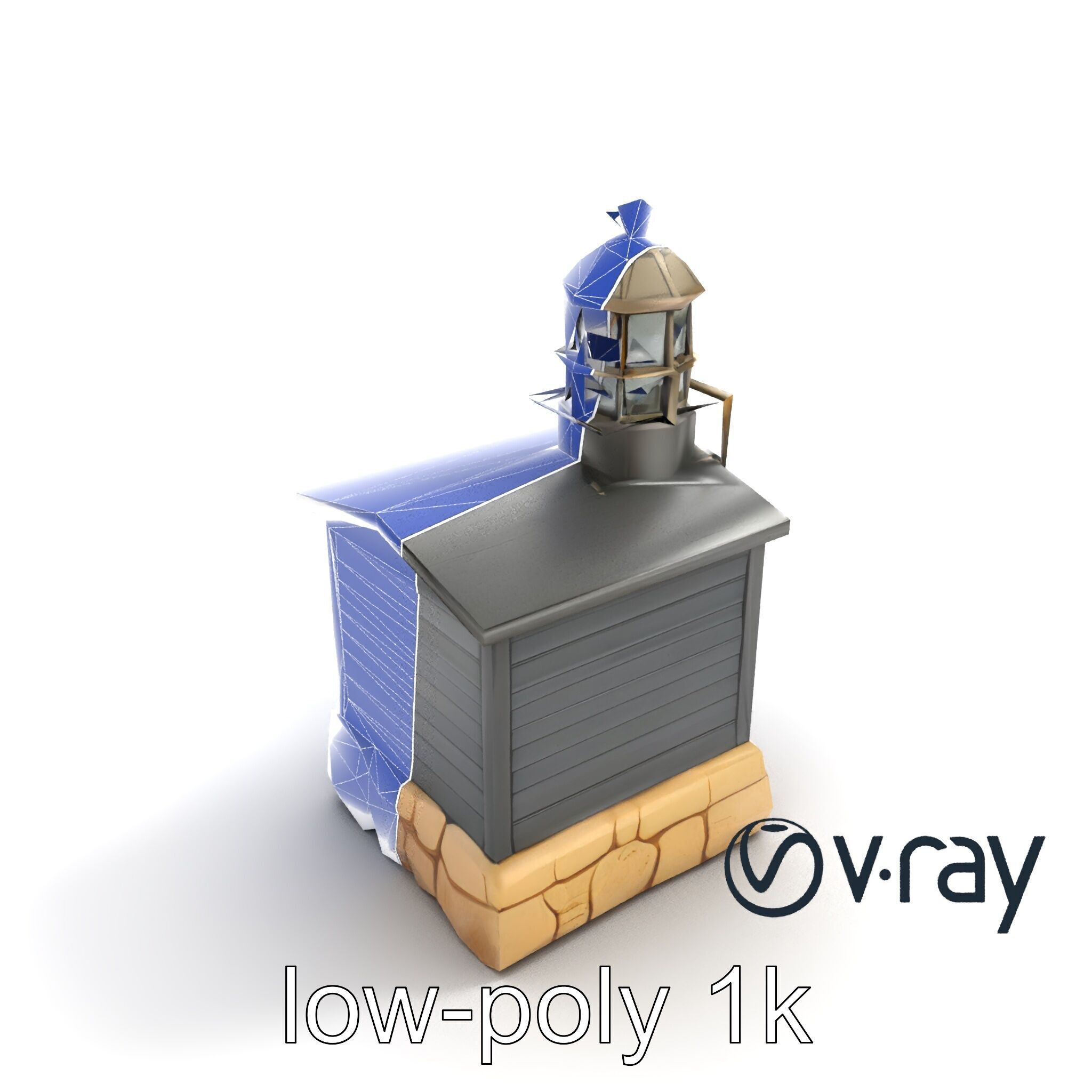 Weathered Lighthouse Architectural model pack Low-poly 3D model_21
