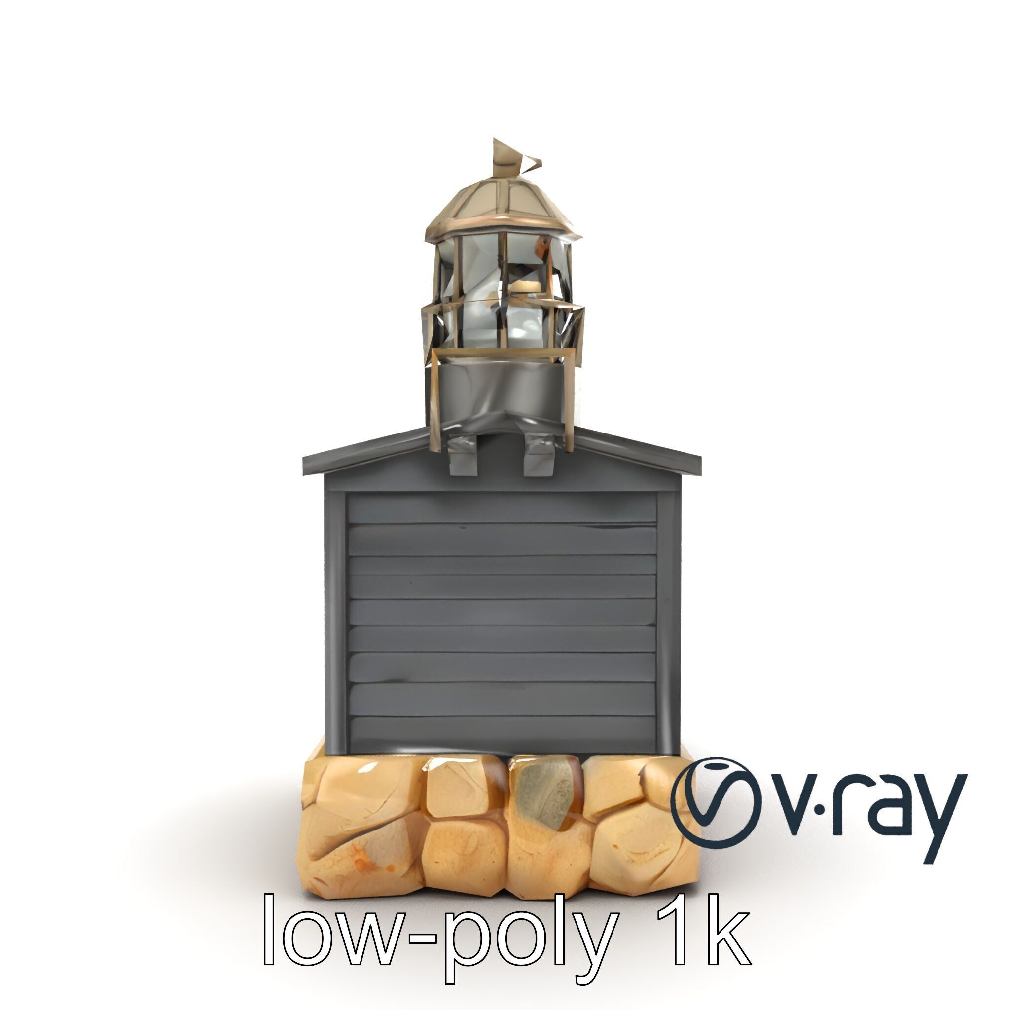 Weathered Lighthouse Architectural model pack Low-poly 3D model_12