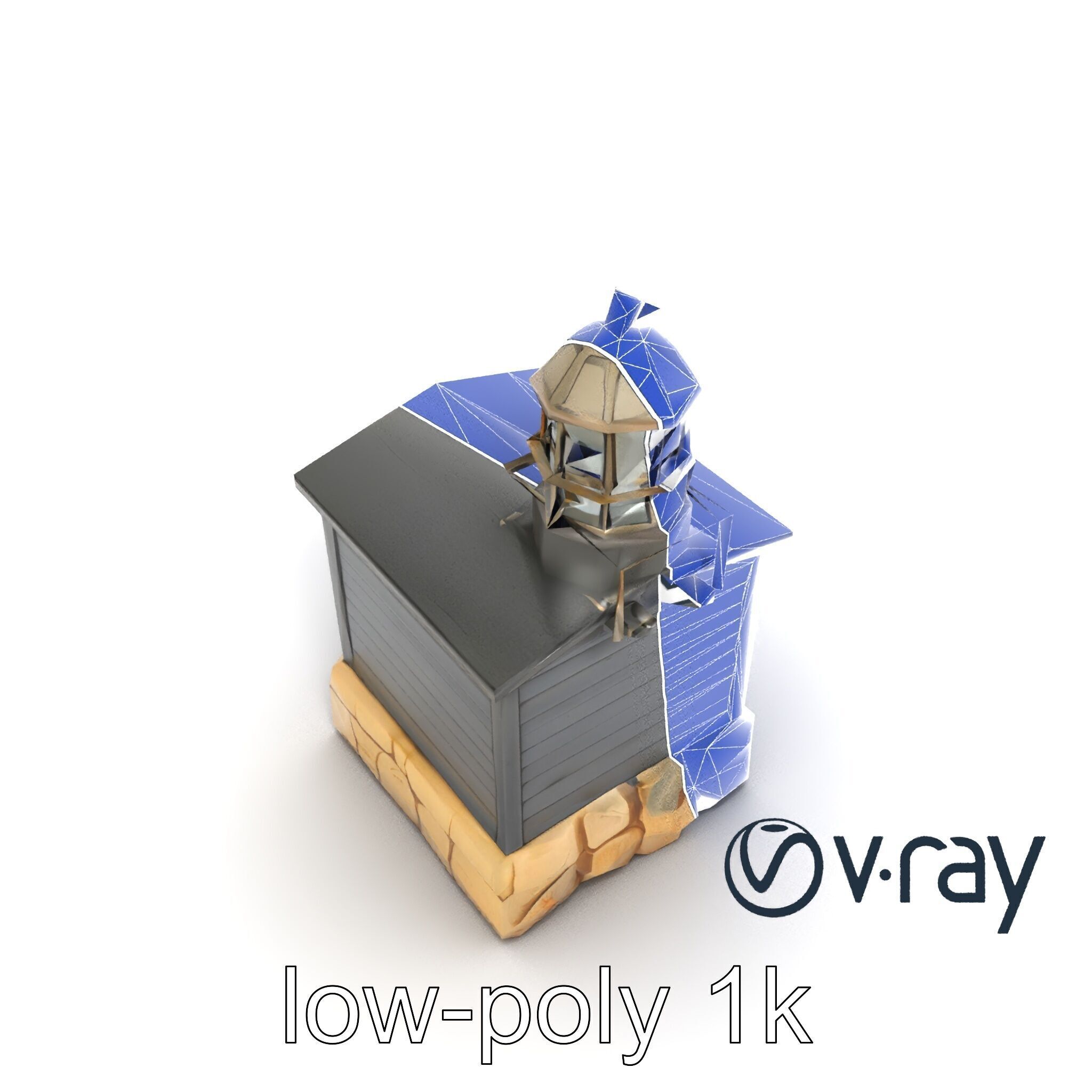 Weathered Lighthouse Architectural model pack Low-poly 3D model_18