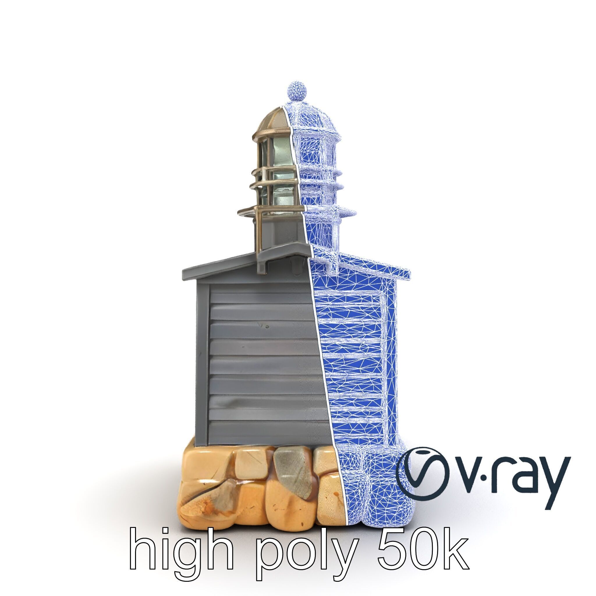 Weathered Lighthouse Architectural model pack Low-poly 3D model_13