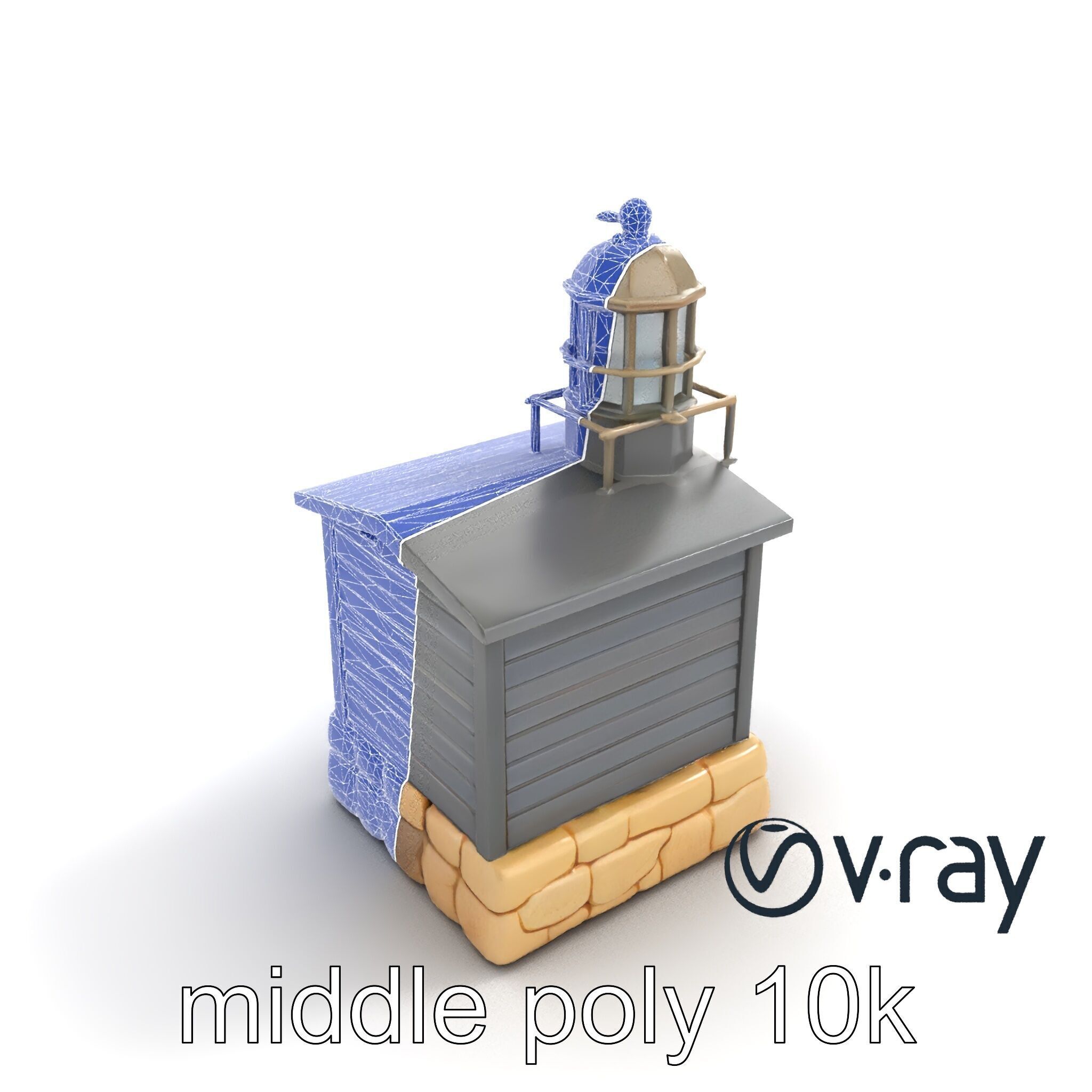 Weathered Lighthouse Architectural model pack Low-poly 3D model_30