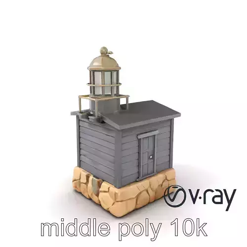 Weathered Lighthouse Architectural model pack Low-poly 3D model