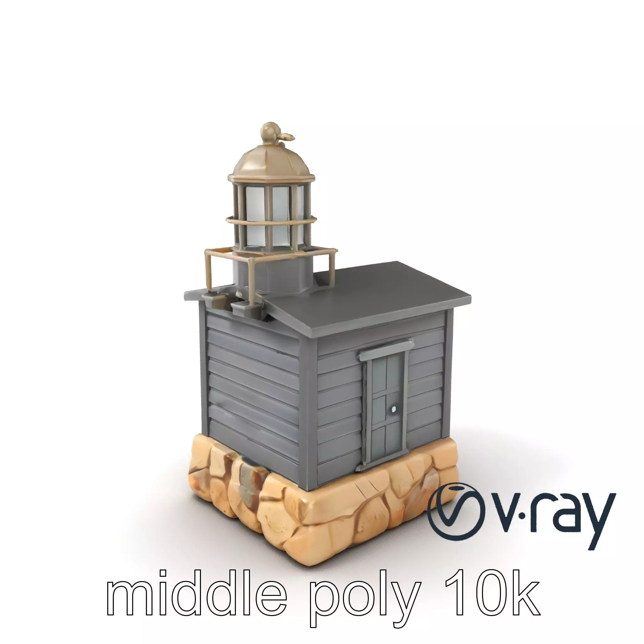 Weathered Lighthouse Architectural model pack Low-poly 3D model_0